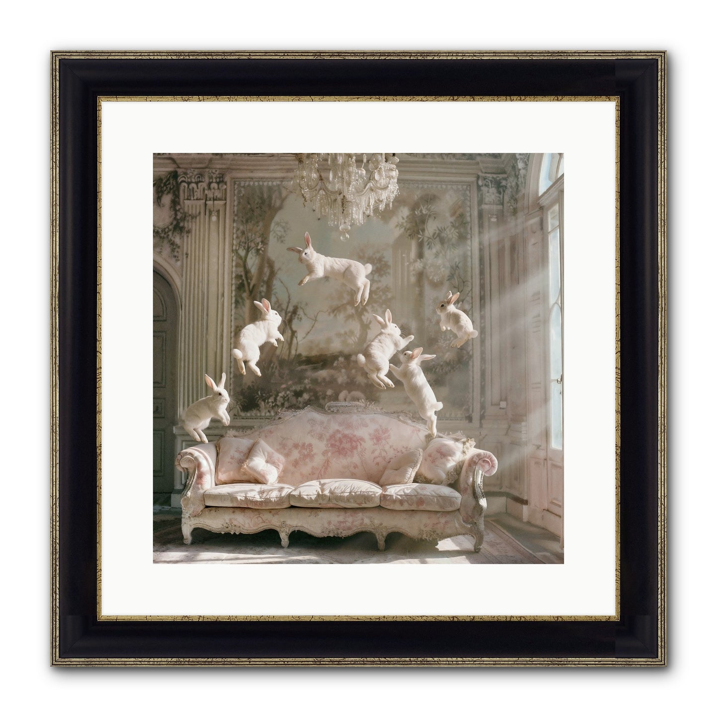 Joie De Vivre Framed Print - Black & Gold 16x16