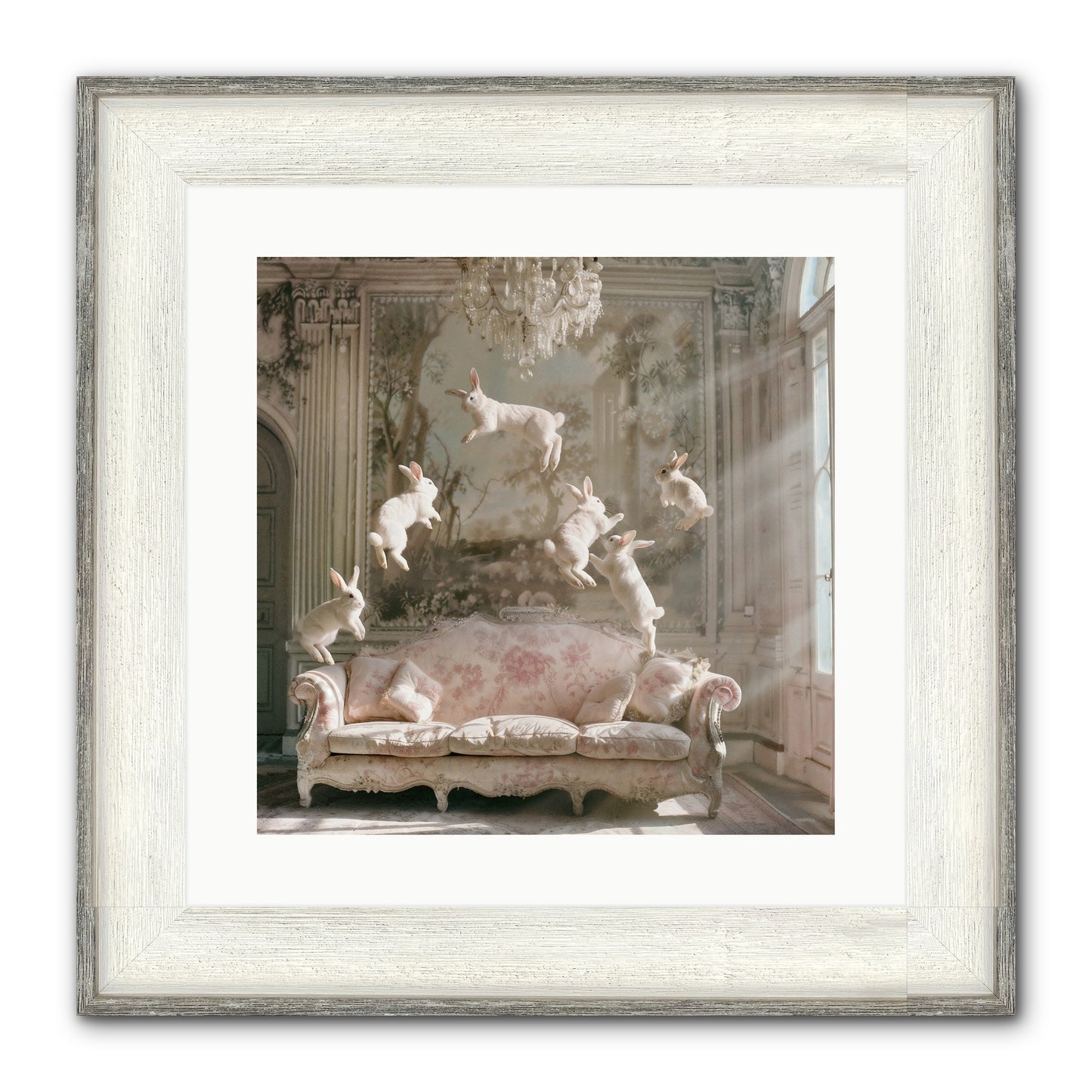 Joie De Vivre Framed Print - Driftwood White 16x16