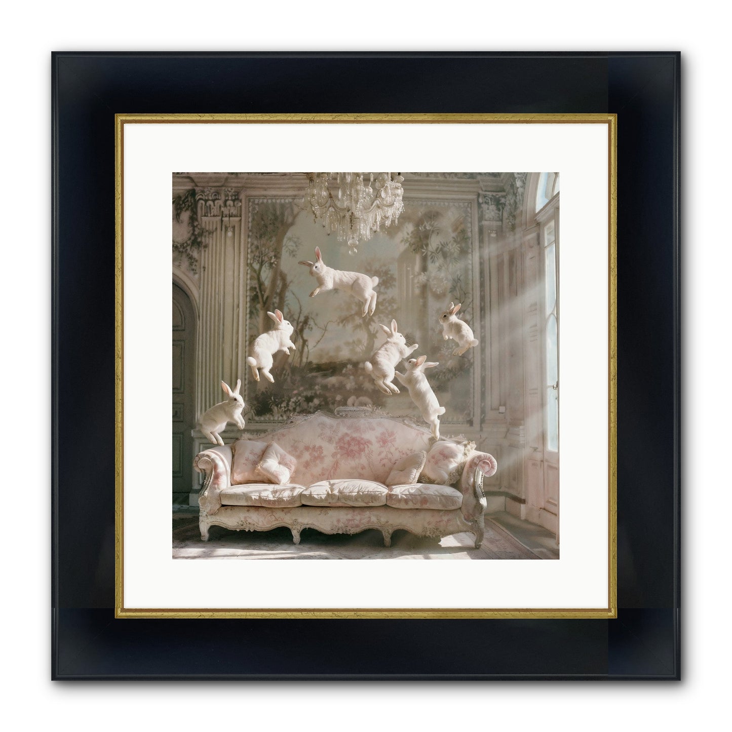 Joie De Vivre Framed Print - Wide Black w/Gold 16x16