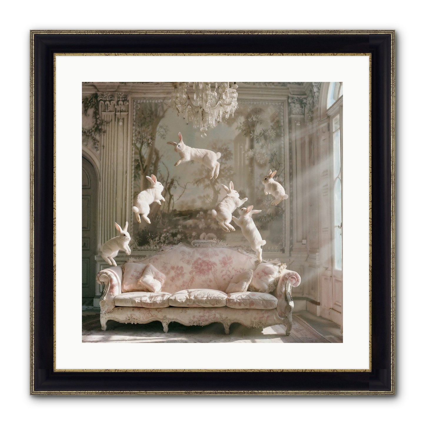 Joie De Vivre Framed Print - Black & Gold 20x20