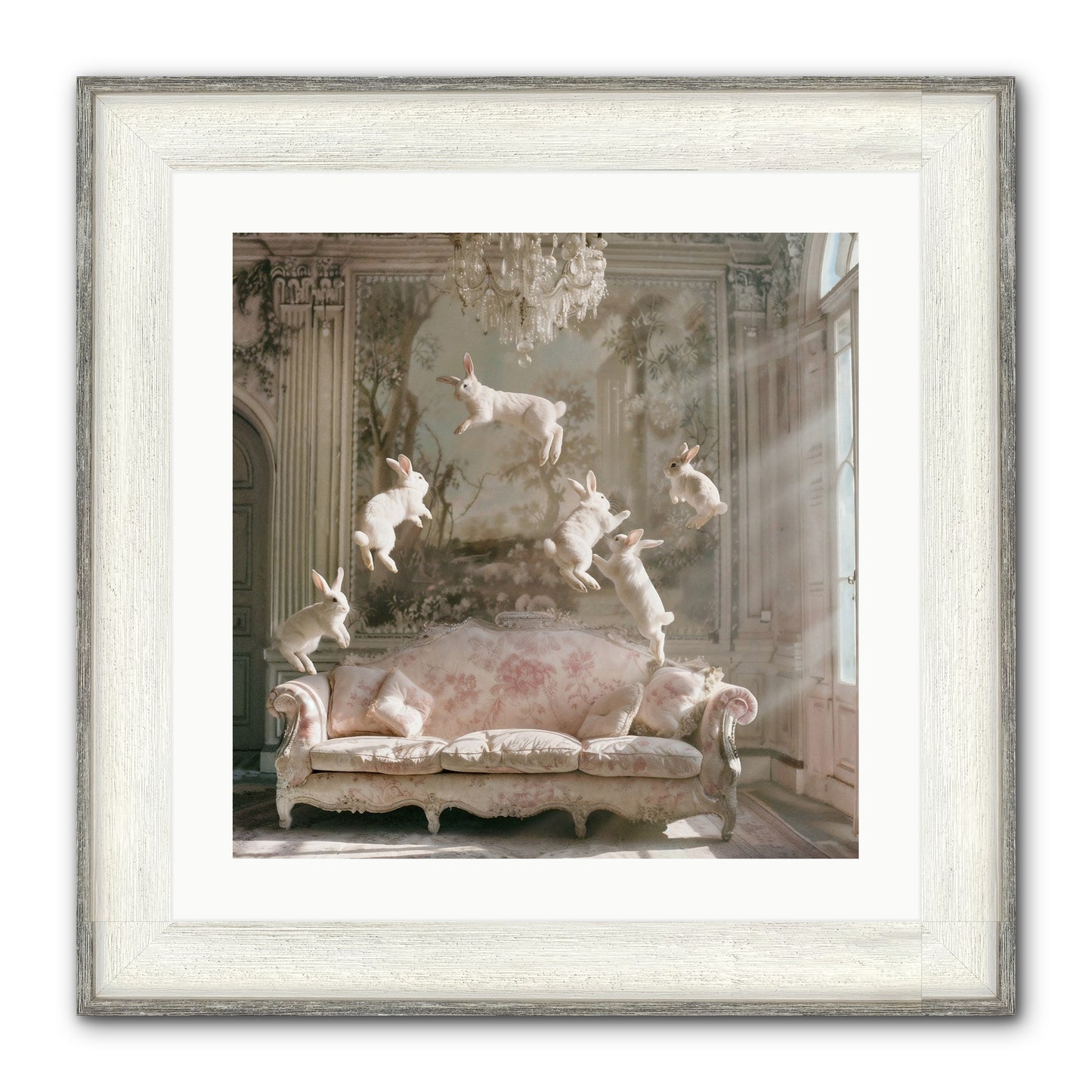 Joie De Vivre Framed Print - Driftwood White 20x20
