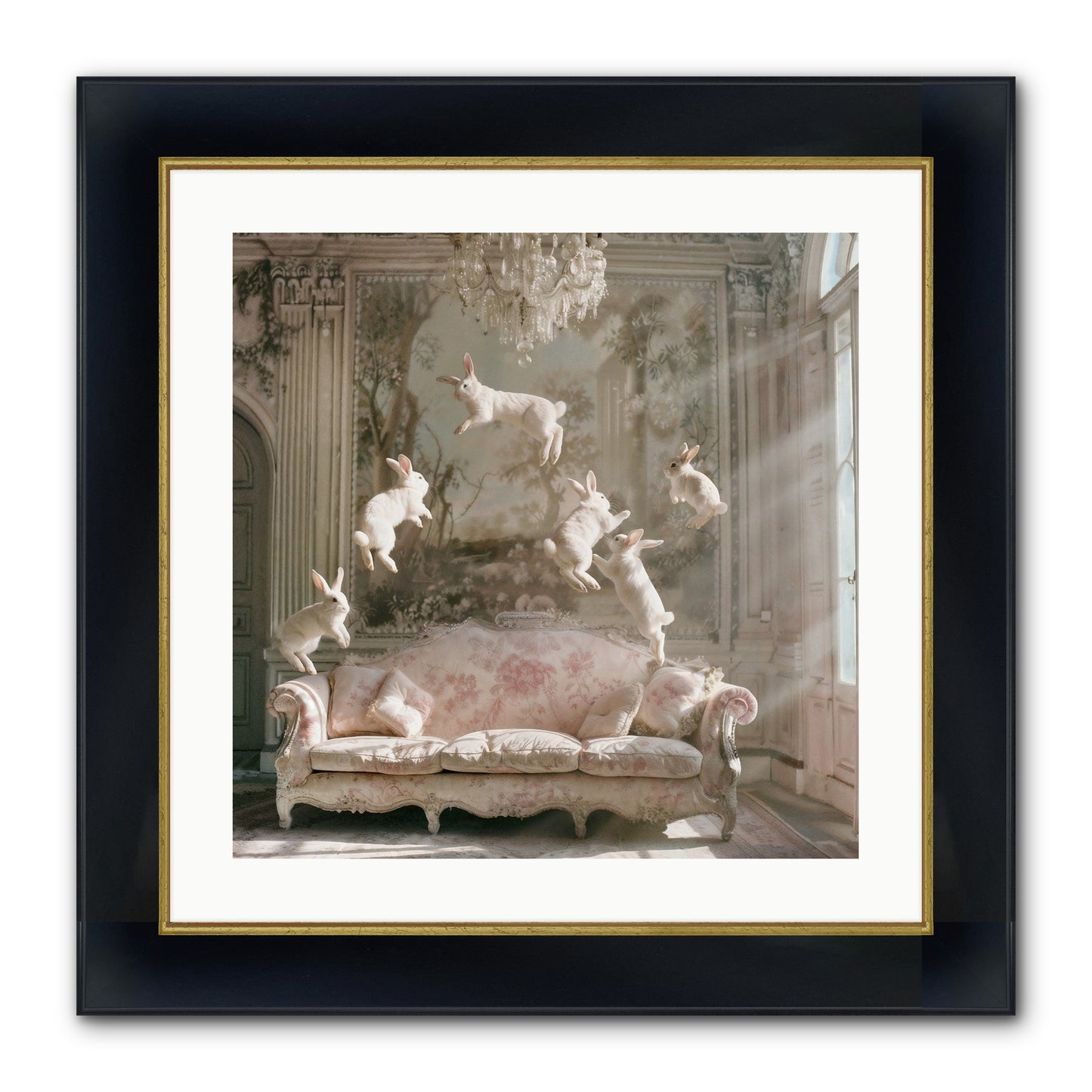 Joie De Vivre Framed Print - Wide Black w/Gold 20x20