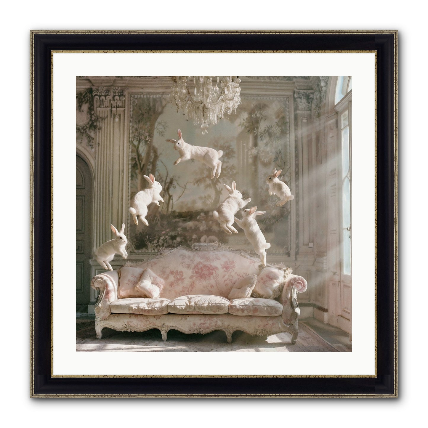 Joie De Vivre Framed Print - Black & Gold 24x24