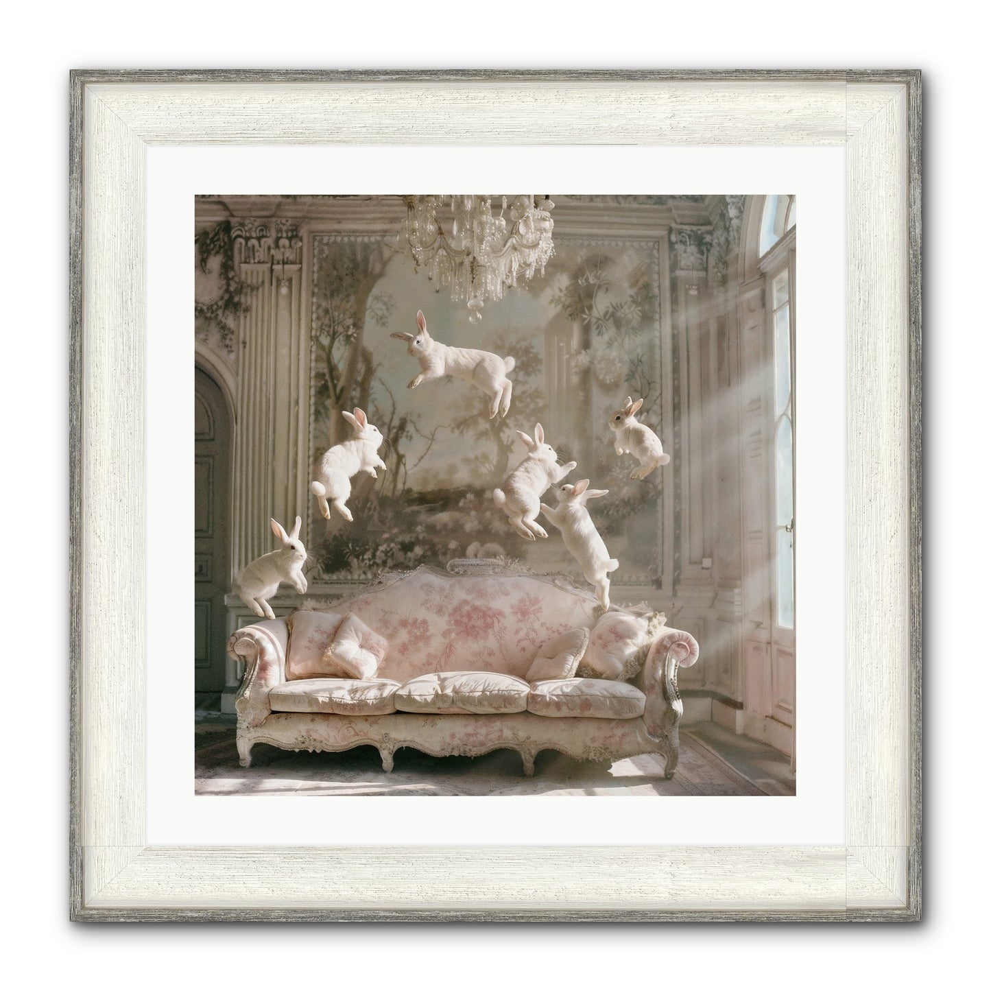 Joie De Vivre Framed Print - Driftwood White 24x24