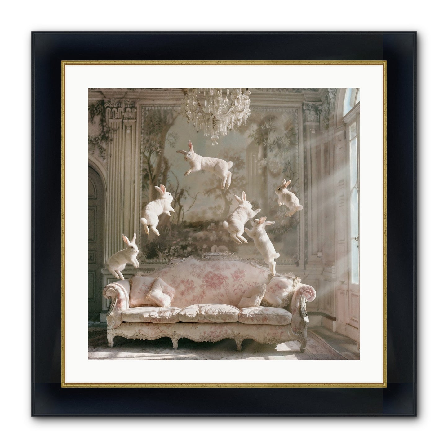 Joie De Vivre Framed Print - Wide Black w/Gold 24x24