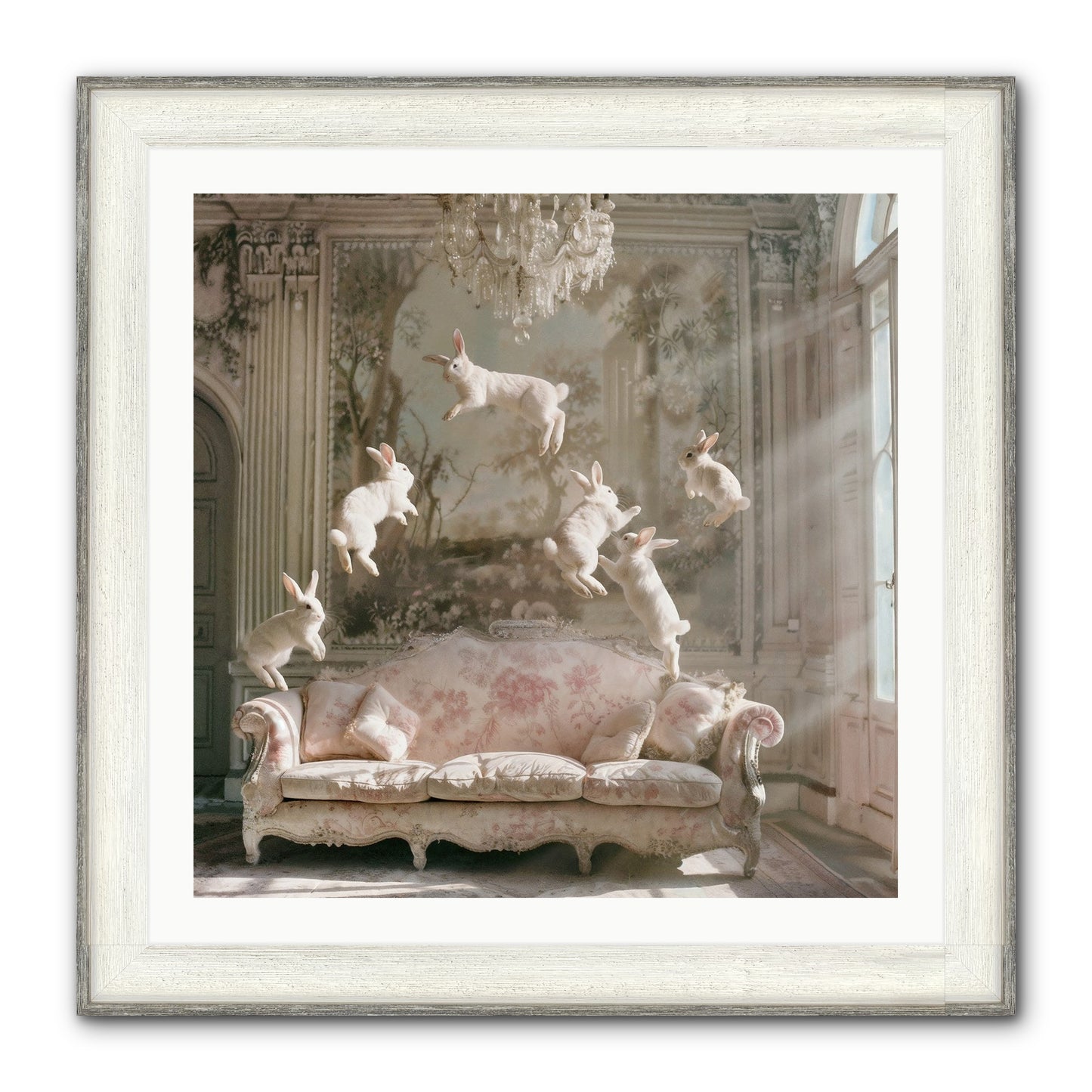 Joie De Vivre Framed Print - Driftwood White 30x30