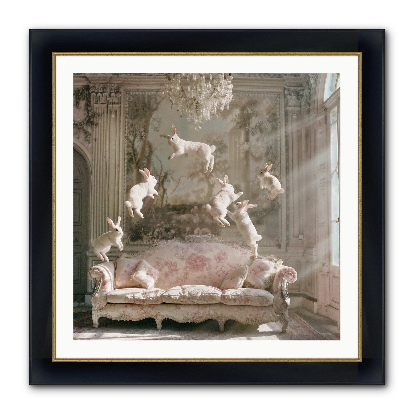 Joie De Vivre Framed Print - Wide Black w/Gold 30x30