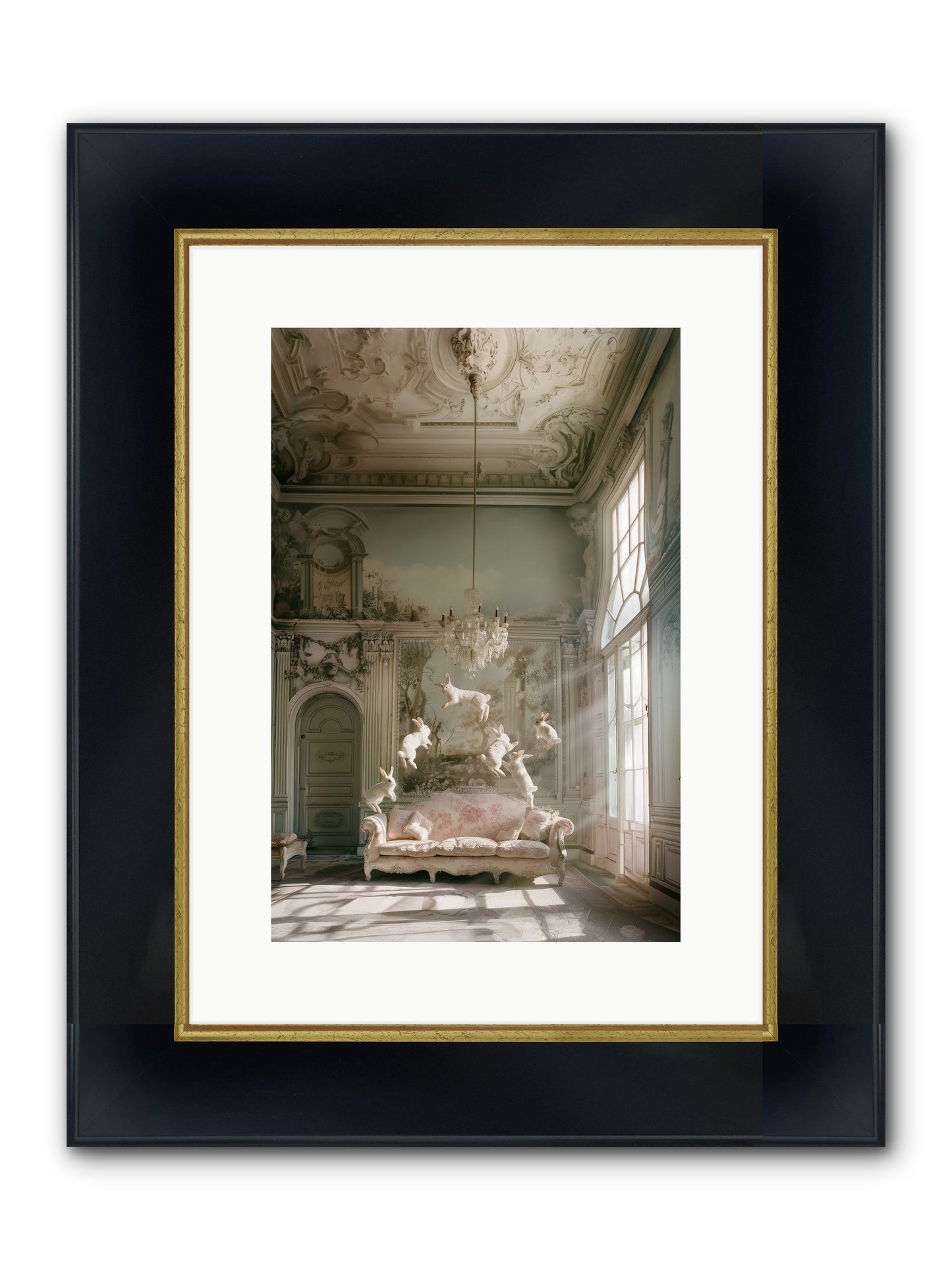 Joie De Vivre Grande Framed Print - Wide Black w/Gold 10x15