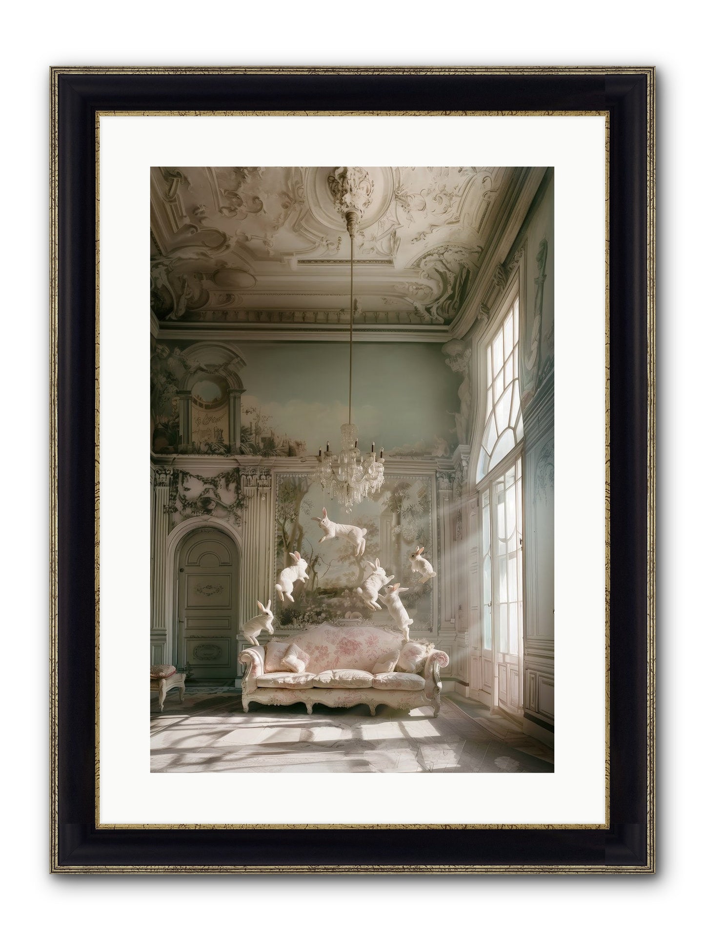 Joie De Vivre Grande Framed Print - Black & Gold 16x24