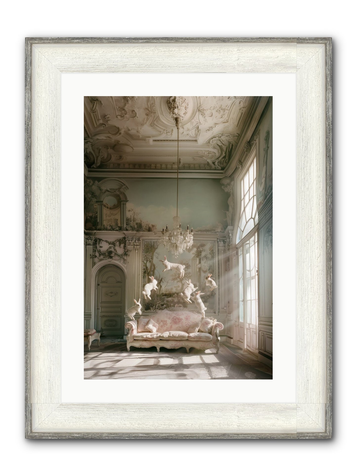 Joie De Vivre Grande Framed Print - Driftwood White 16x24