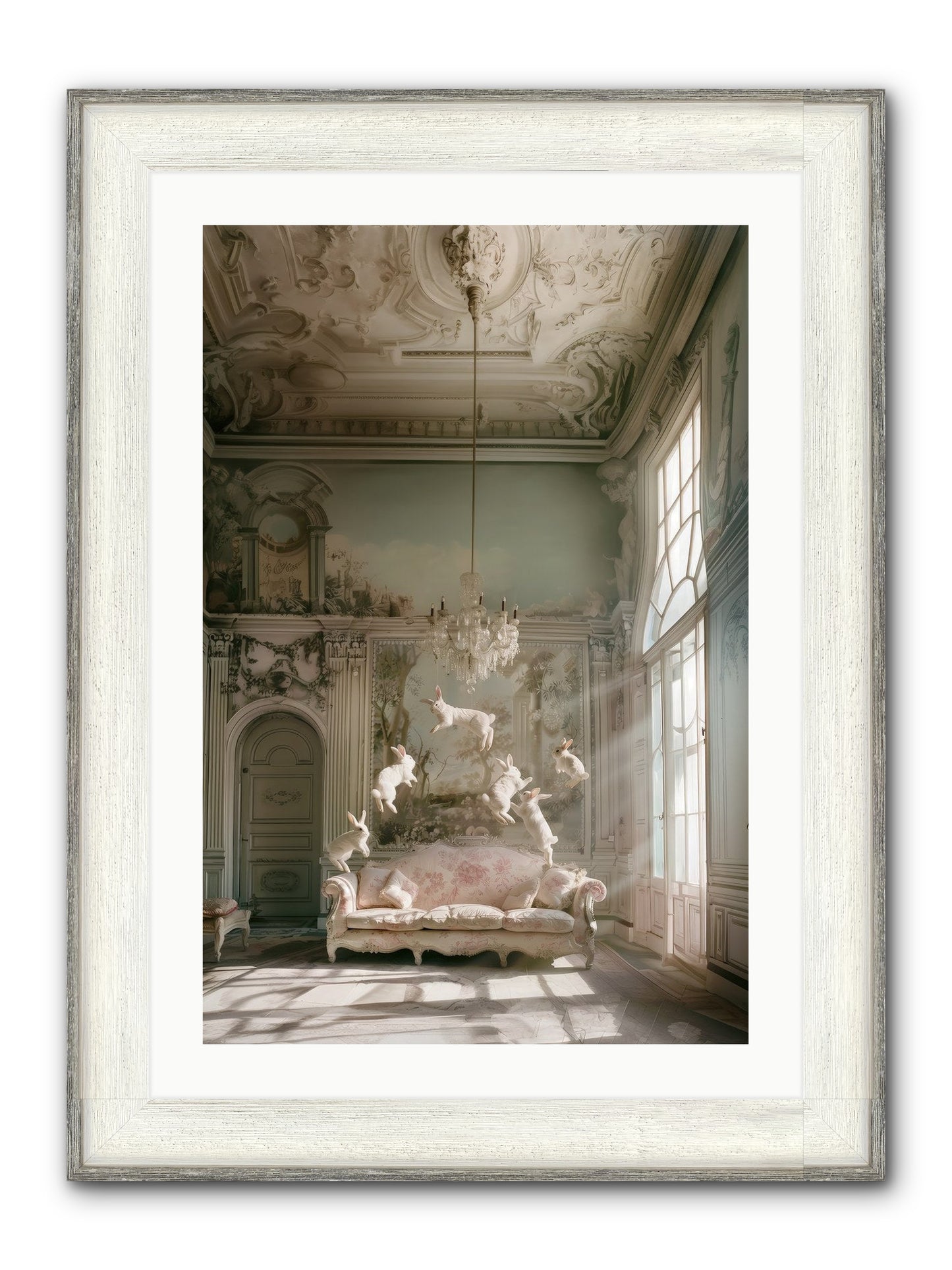 Joie De Vivre Grande Framed Print - Driftwood White 20x30