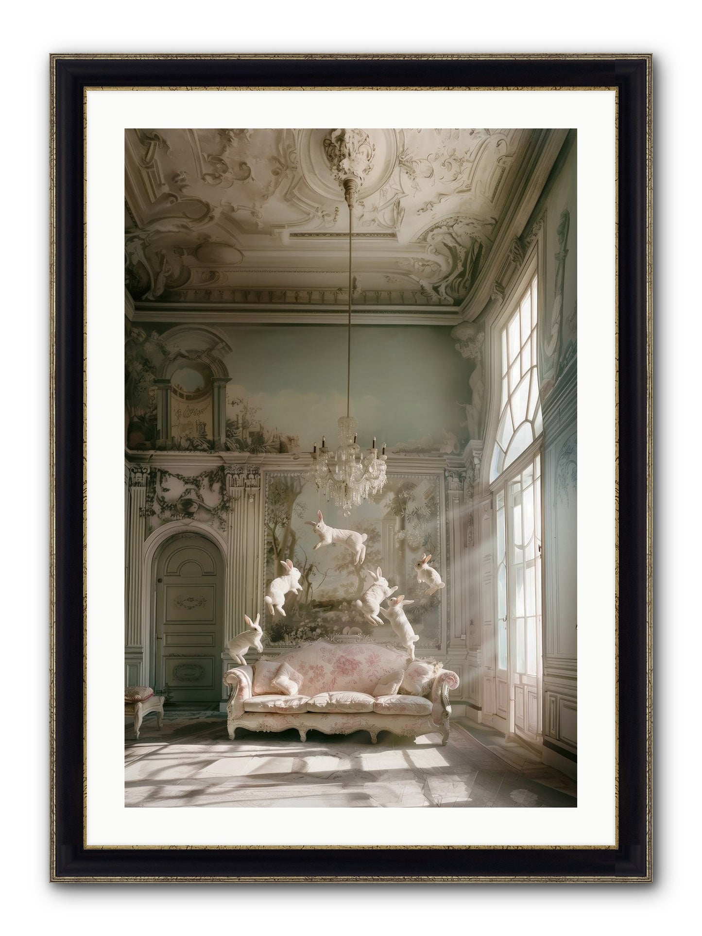 Joie De Vivre Grande Framed Print - Black & Gold 24x36