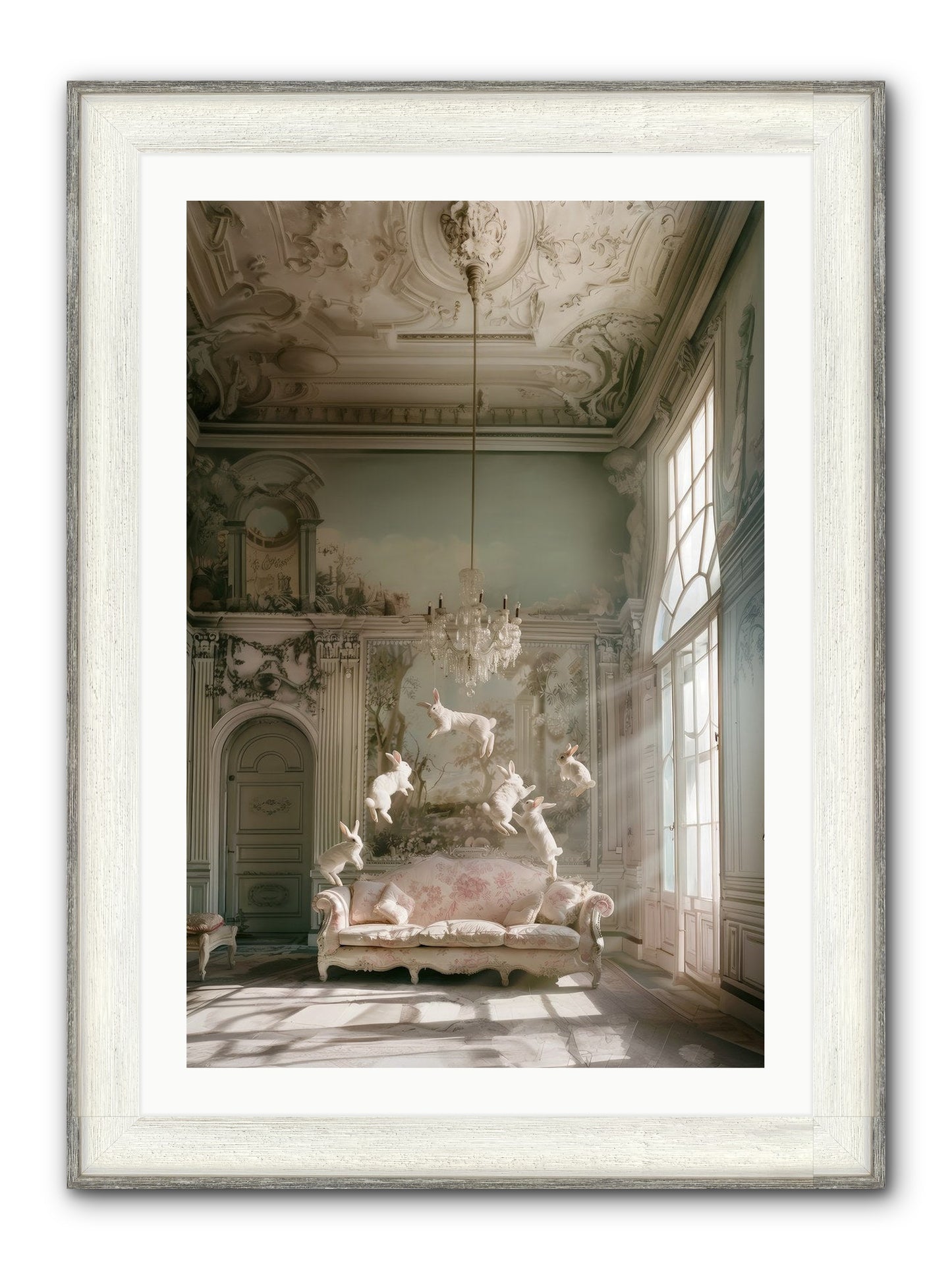 Joie De Vivre Grande Framed Print - Driftwood White 24x36