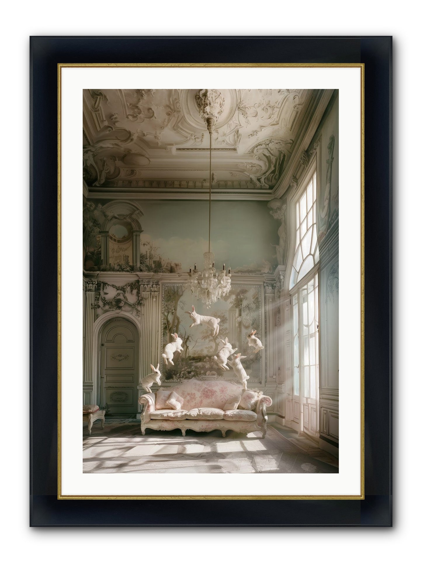Joie De Vivre Grande Framed Print - Wide Black w/Gold 24x36