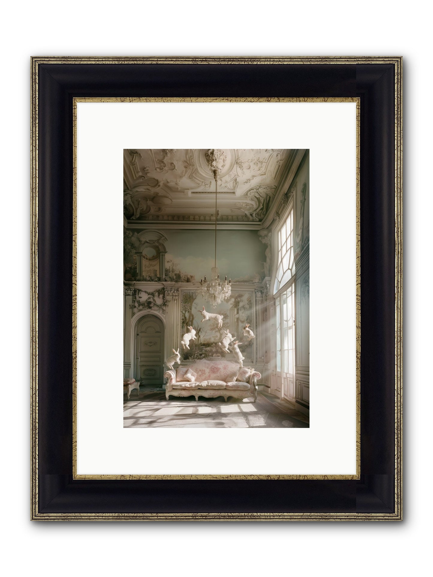 Joie De Vivre Grande Framed Print - Black & Gold 8x12
