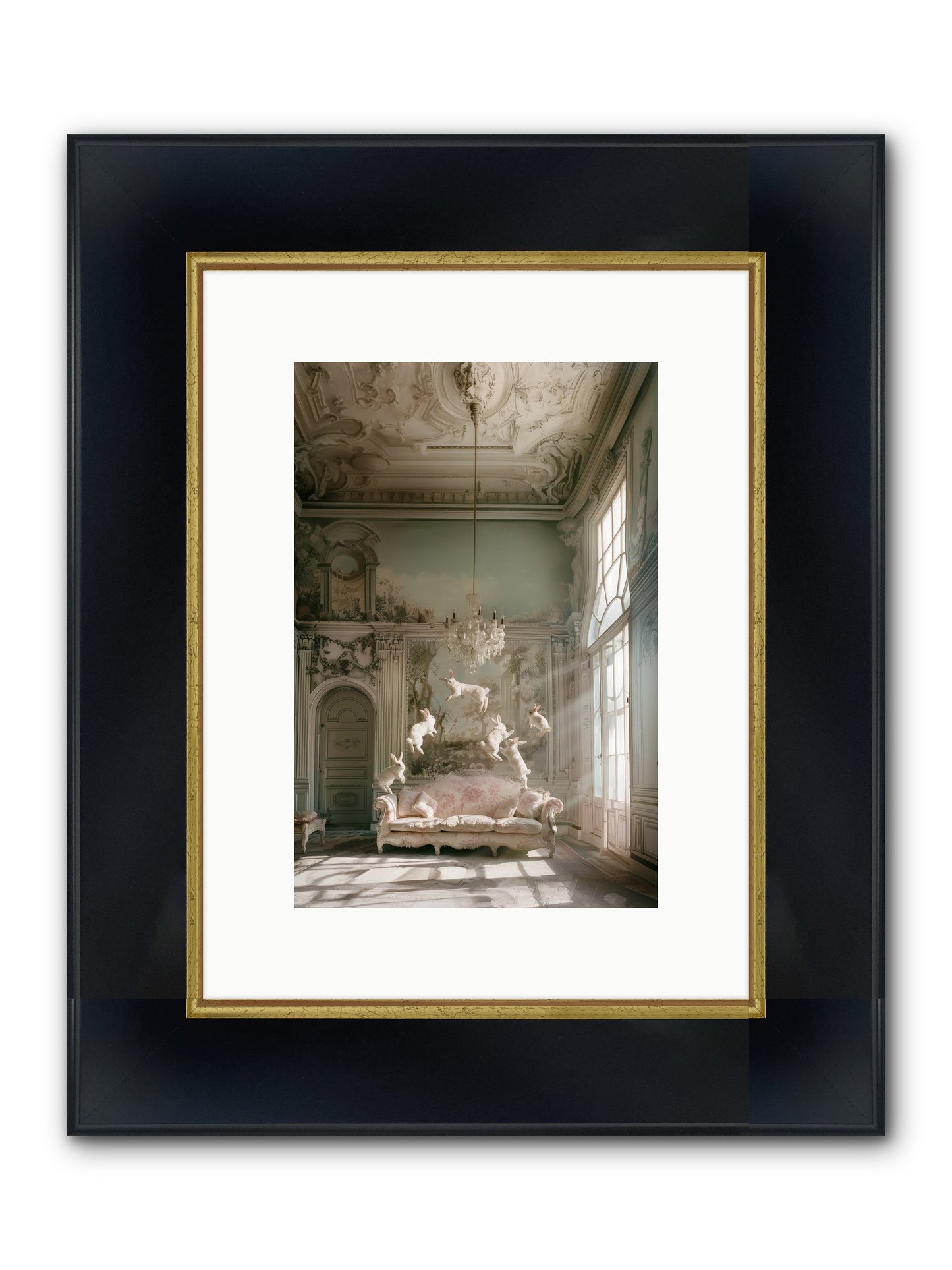 Joie De Vivre Grande Framed Print - Wide Black w/Gold 8x12