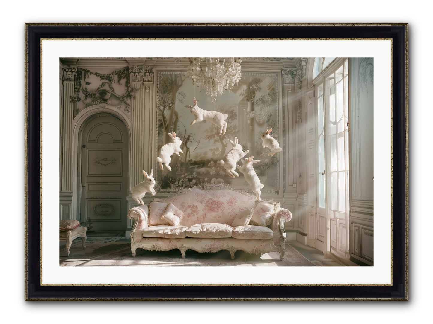 Joie De Vivre No. 2 Framed Print - Black & Gold 36x24