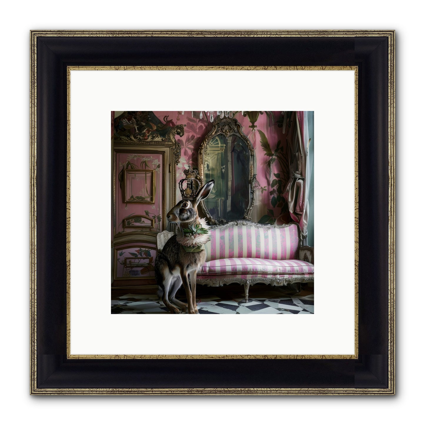 Jonquille Framed Print - Black & Gold 10x10