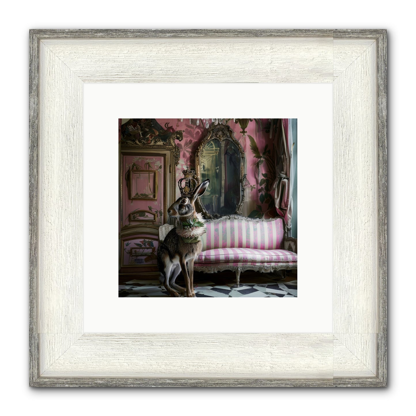 Jonquille Framed Print - Driftwood White 10x10