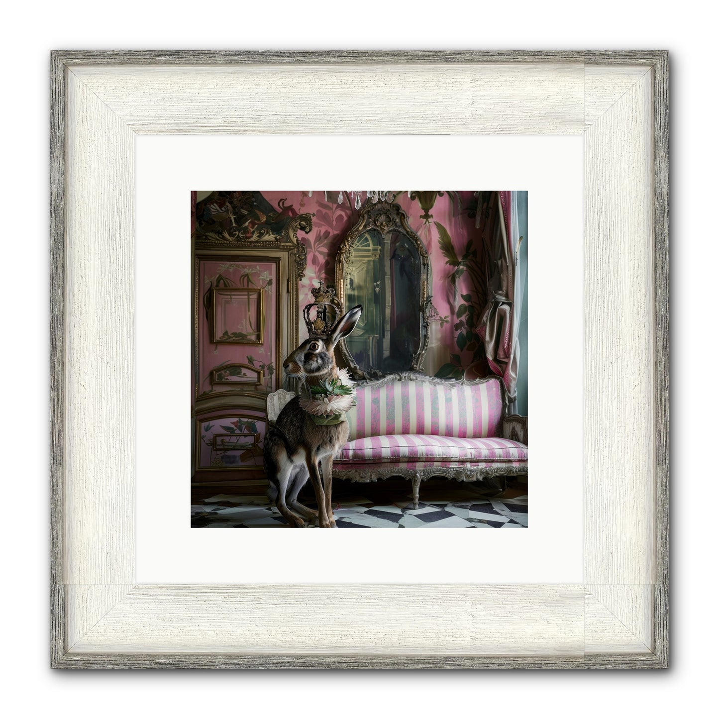 Jonquille Framed Print - Driftwood White 12x12
