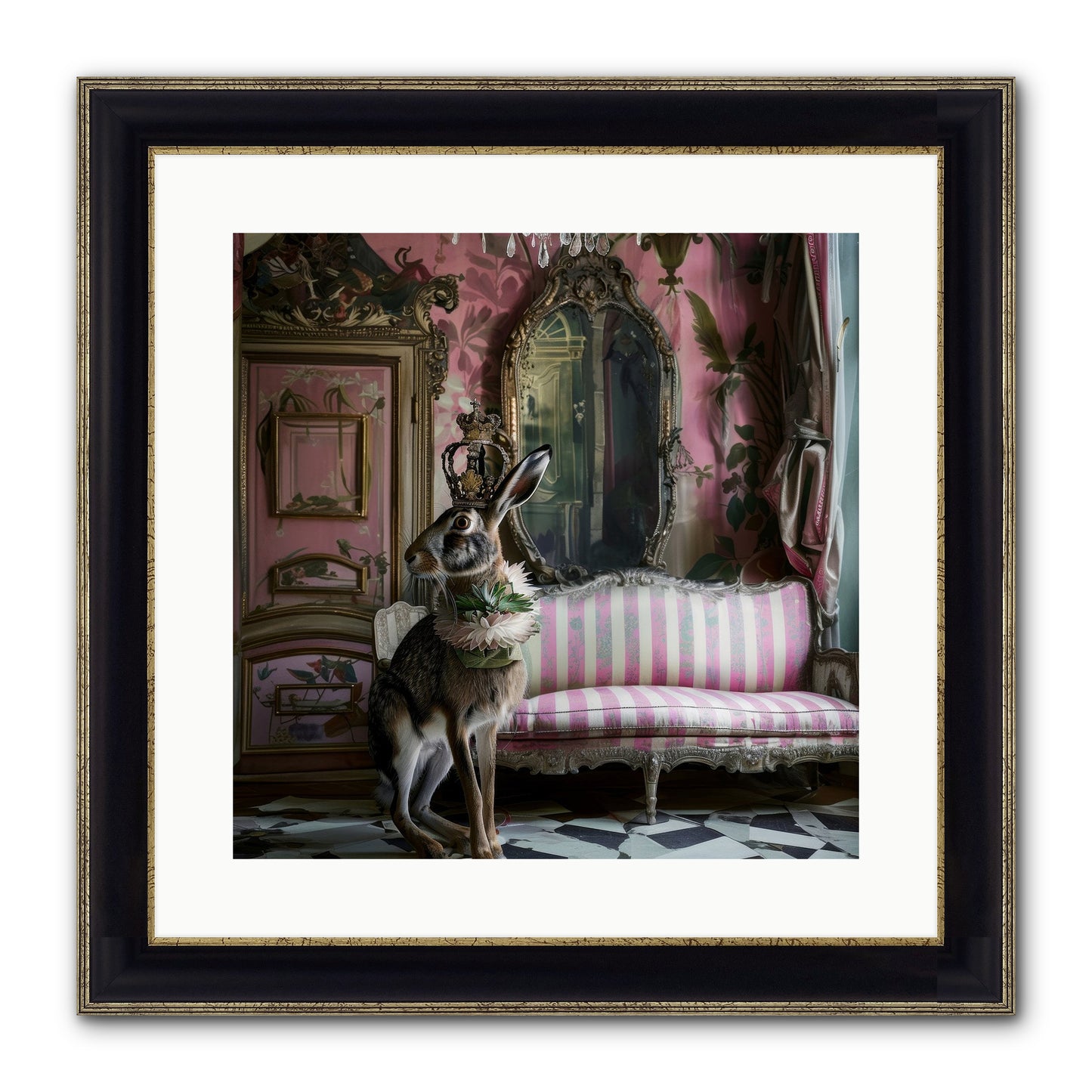 Jonquille Framed Print - Black & Gold 16x16