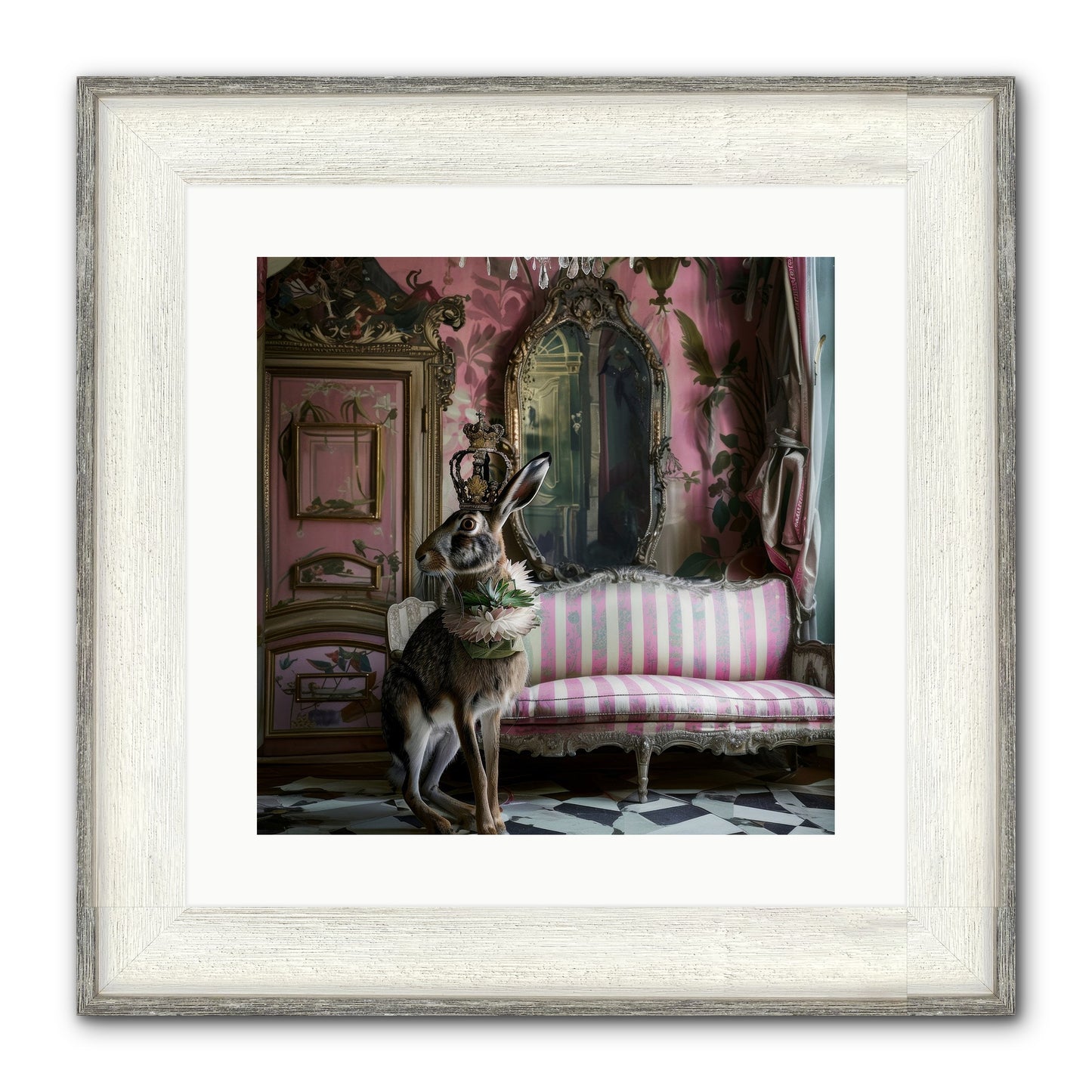 Jonquille Framed Print - Driftwood White 16x16