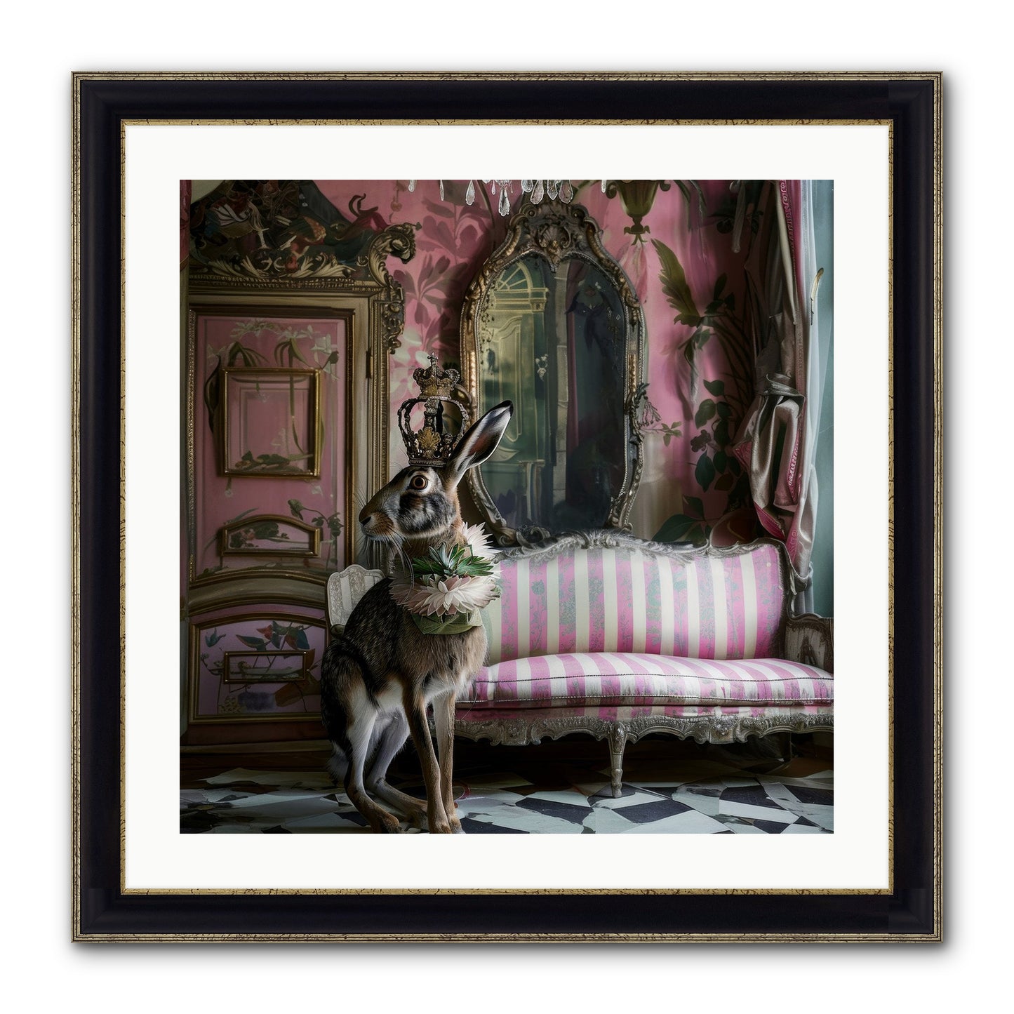 Jonquille Framed Print - Black & Gold 24x24