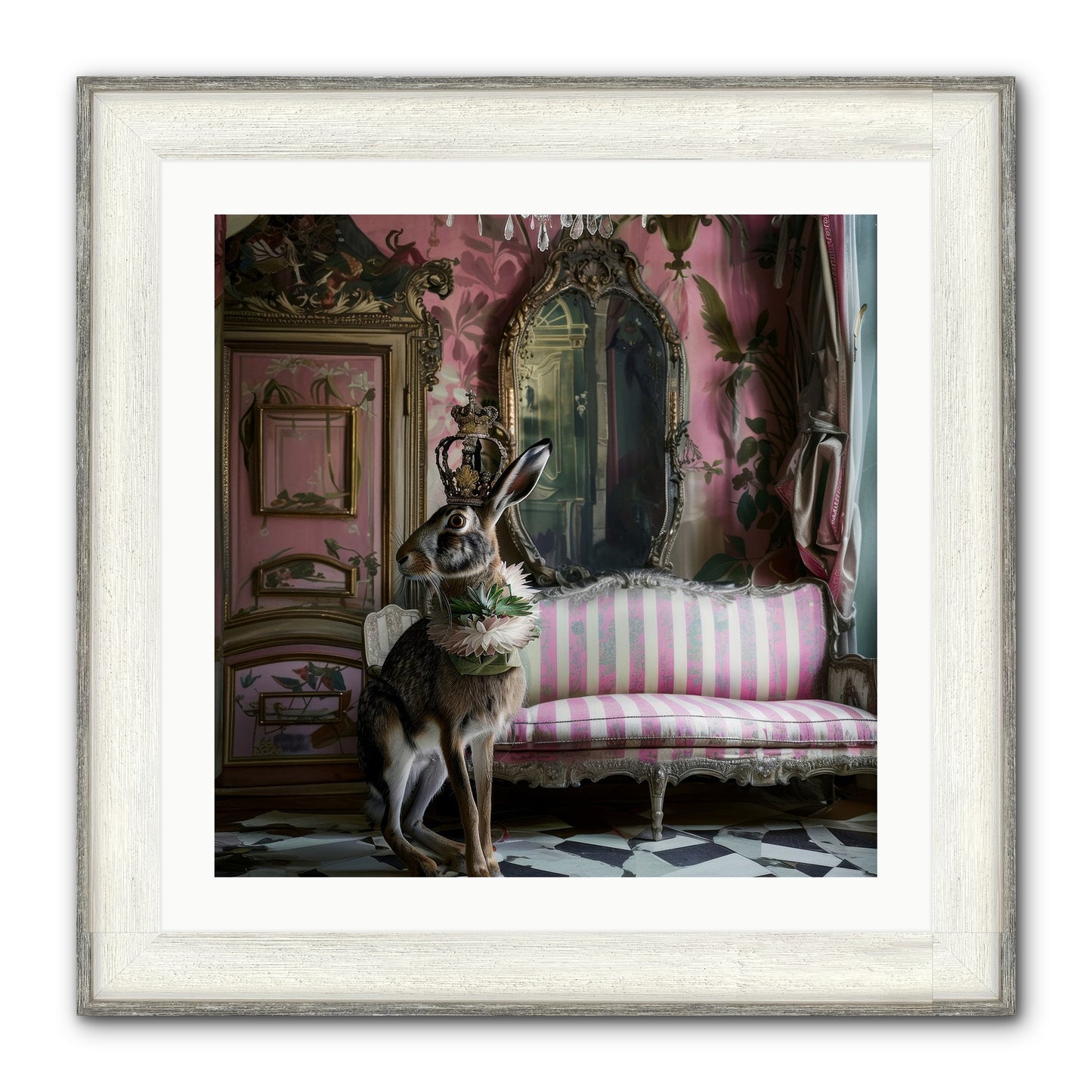 Jonquille Framed Print - Driftwood White 24x24