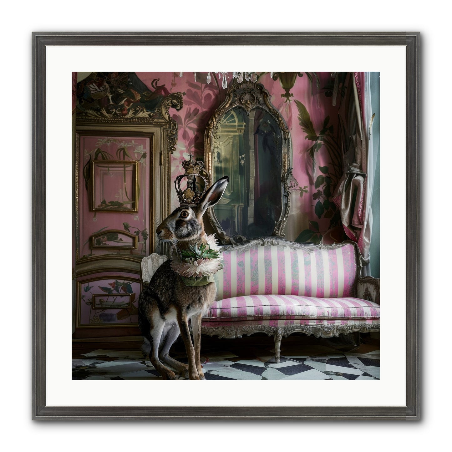 Jonquille Framed Print - Slimwoods Black/Silver 24x24