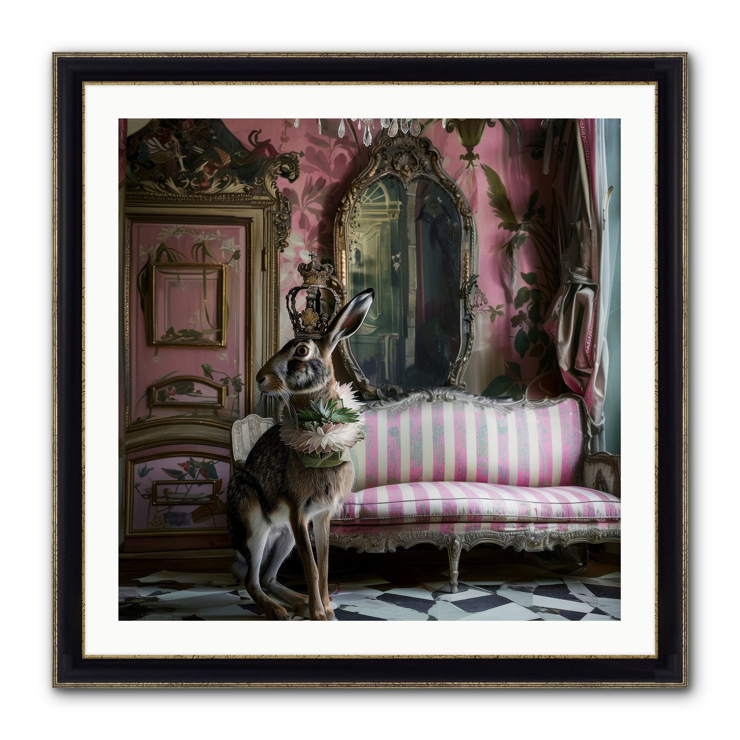 Jonquille Framed Print - Black & Gold 30x30