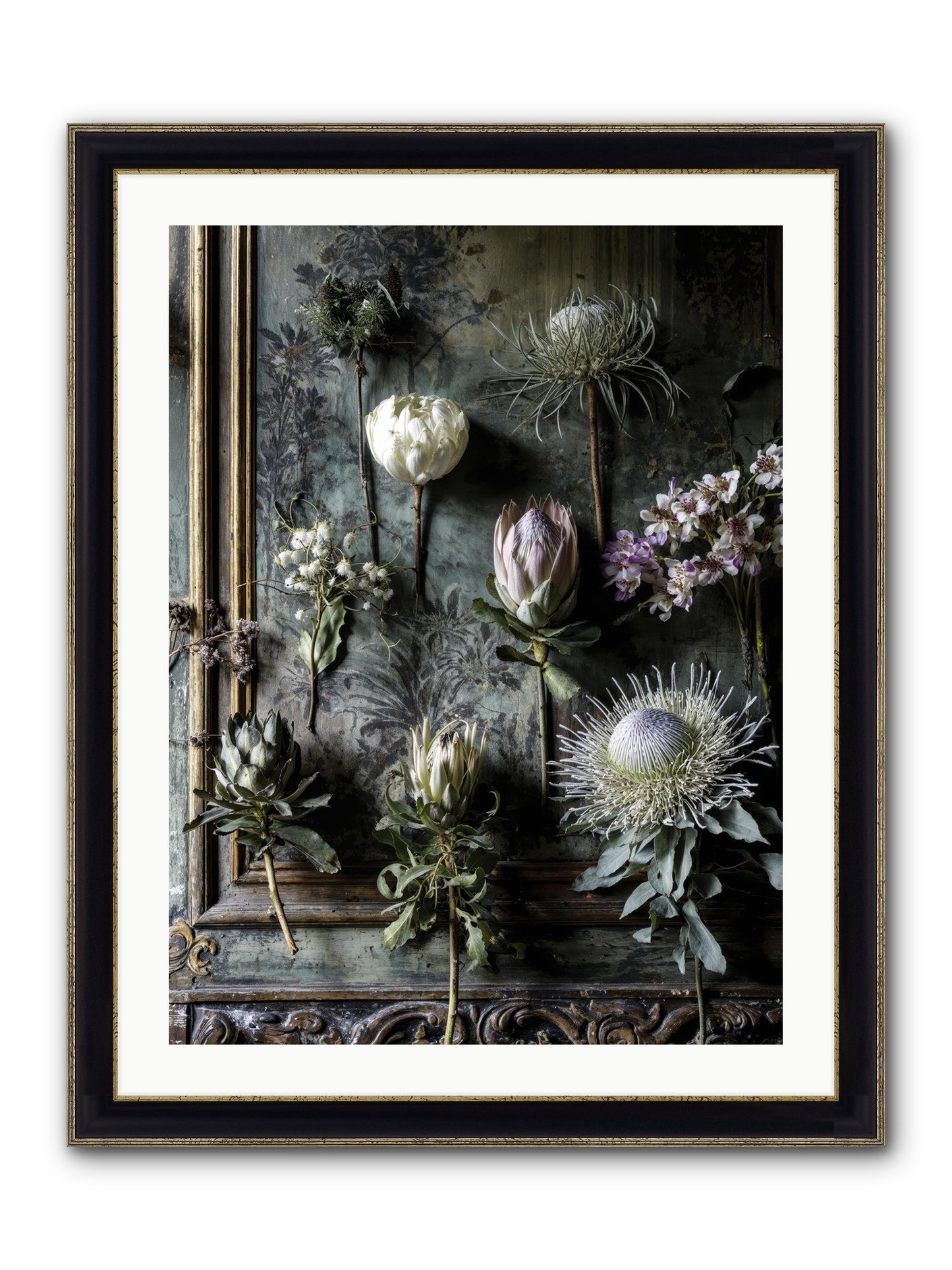 Joy's Beautiful Melancholy Framed Print - Black & Gold 24x32