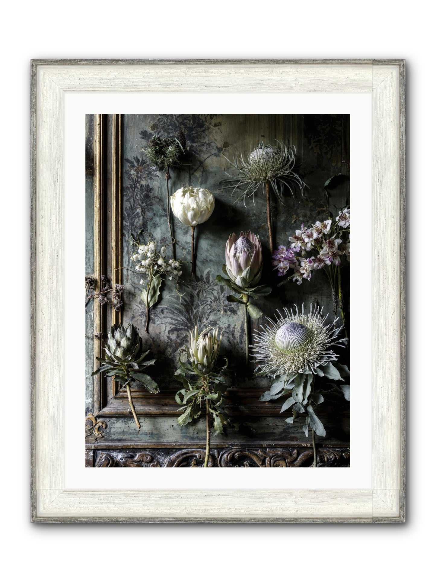 Joy's Beautiful Melancholy Framed Print - Driftwood White 24x32