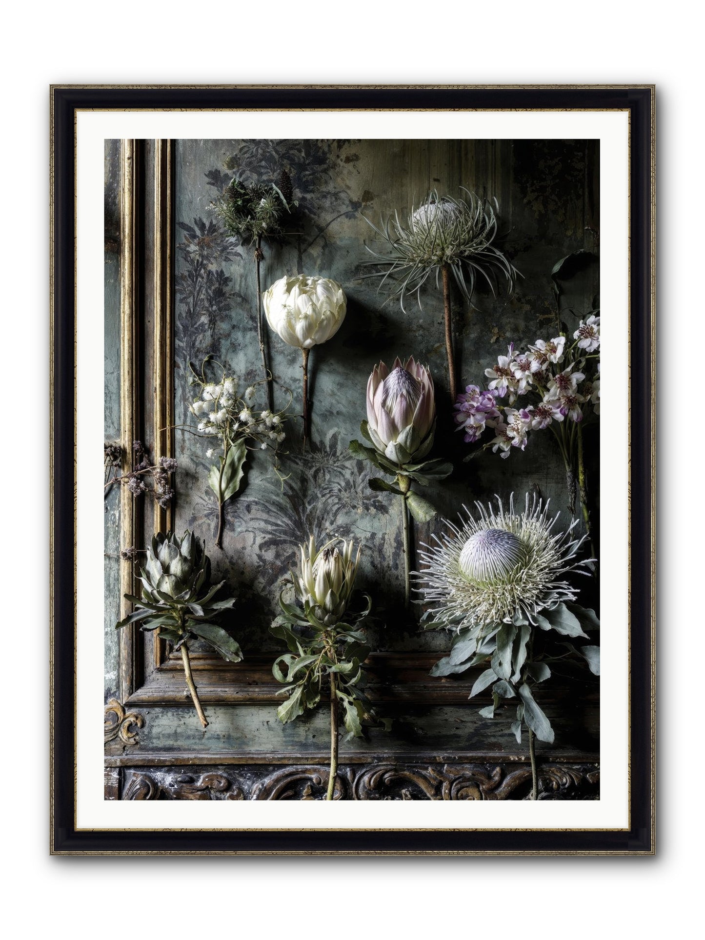 Joy's Beautiful Melancholy Framed Print - Black & Gold 36x48