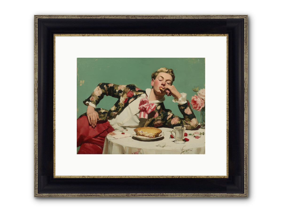 Joyful Expectation Framed Print - Black & Gold 12x9