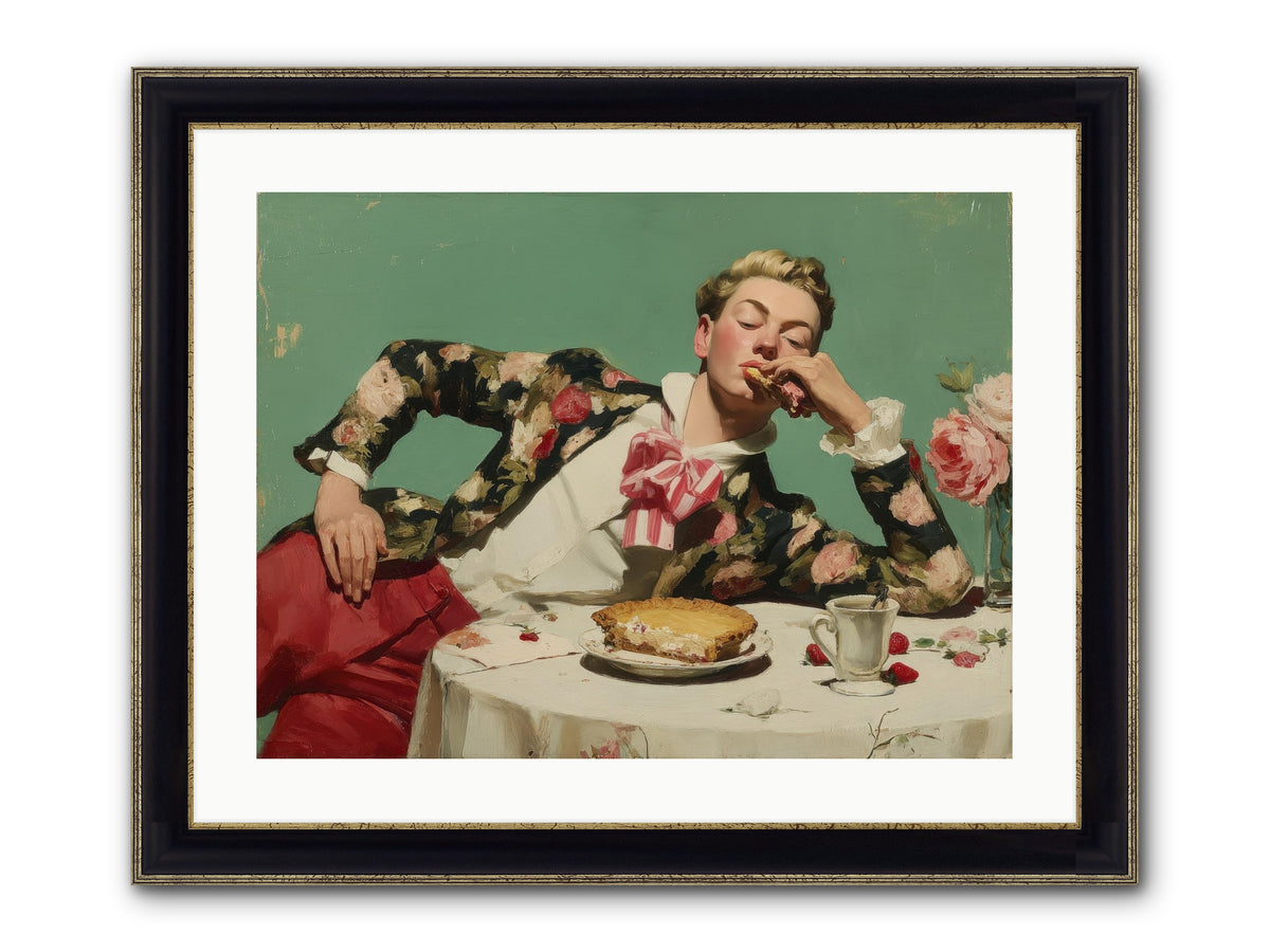 Joyful Expectation Framed Print - Black & Gold 24x18