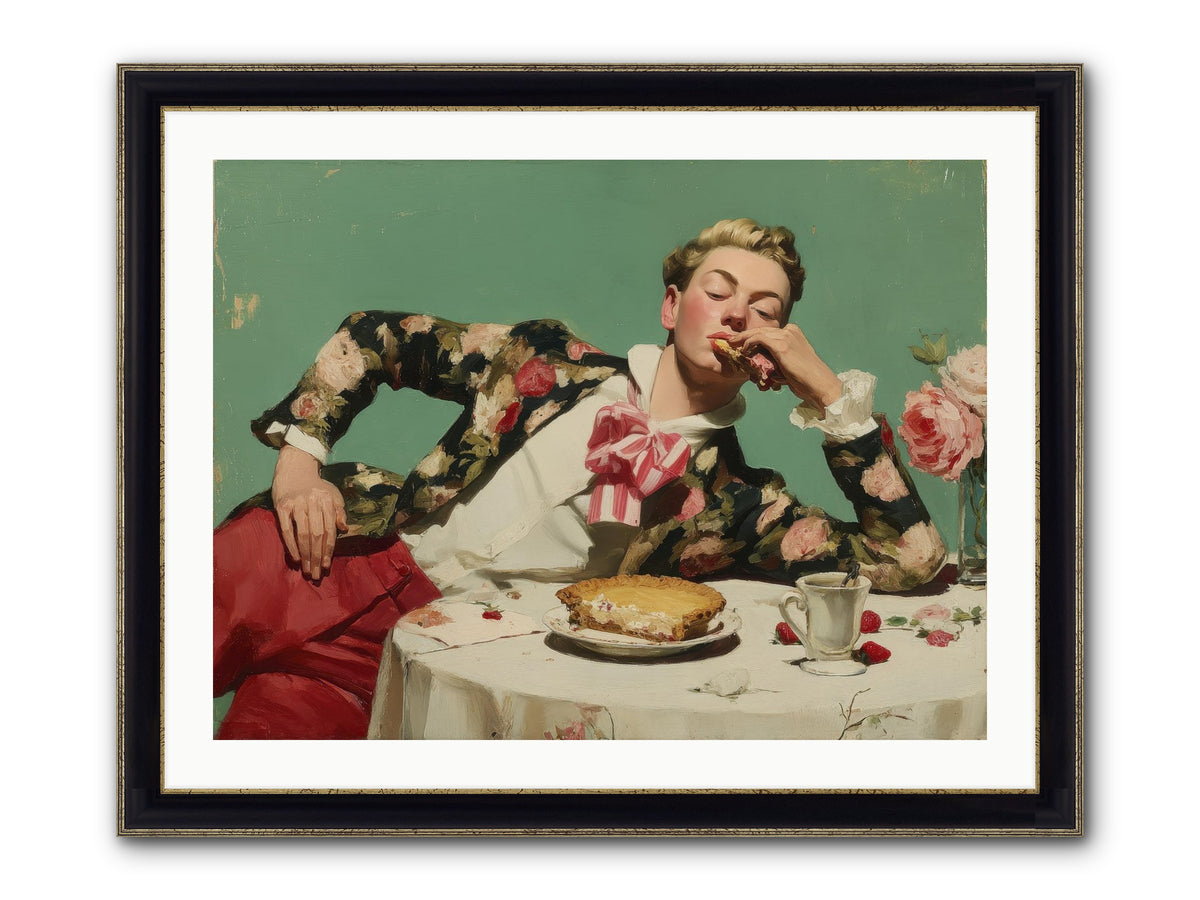Joyful Expectation Framed Print - Black & Gold 32x24