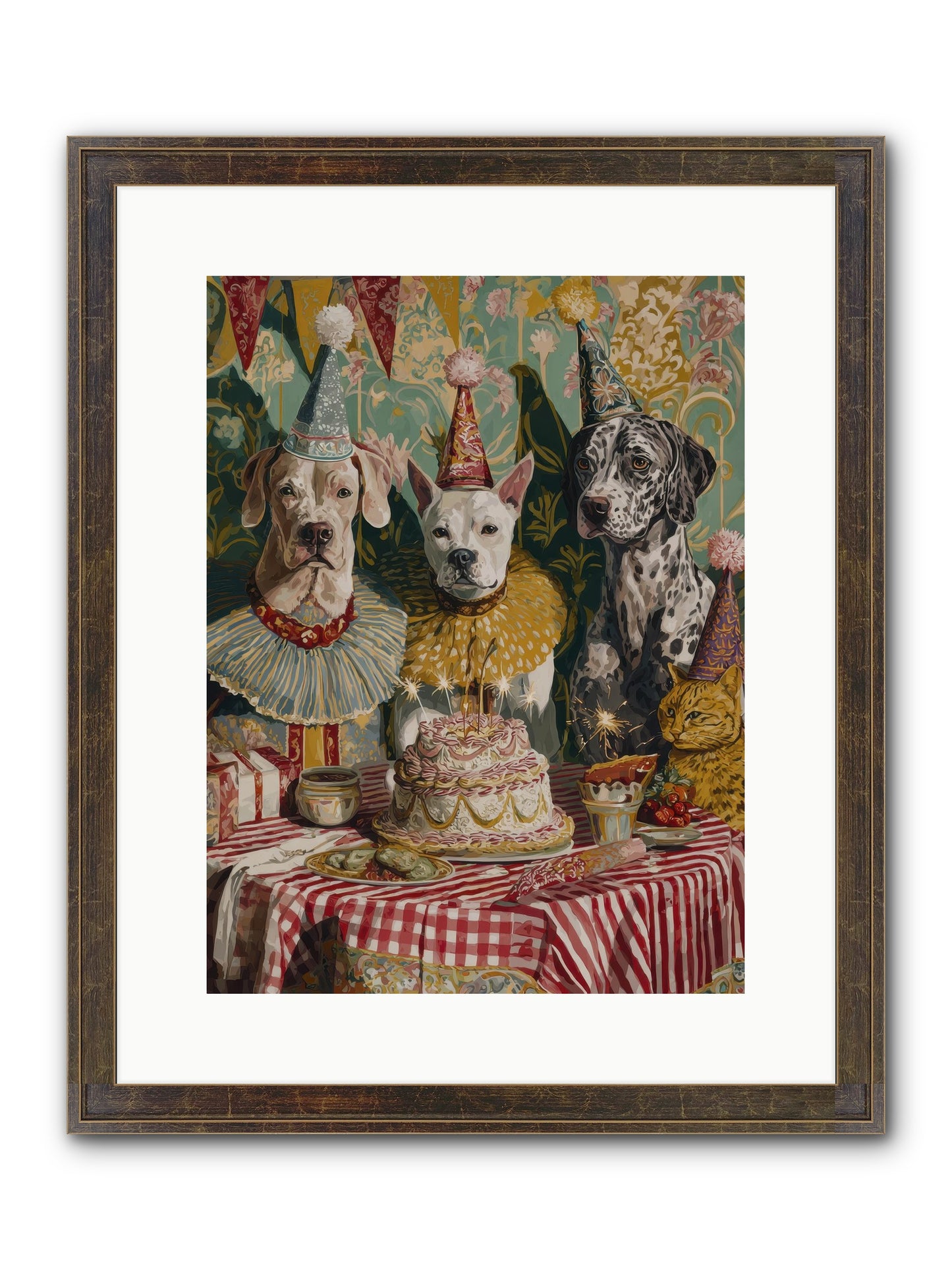 Jubilant Gathering At Teatime Framed Print - Slimwoods Black/Gold 12x16