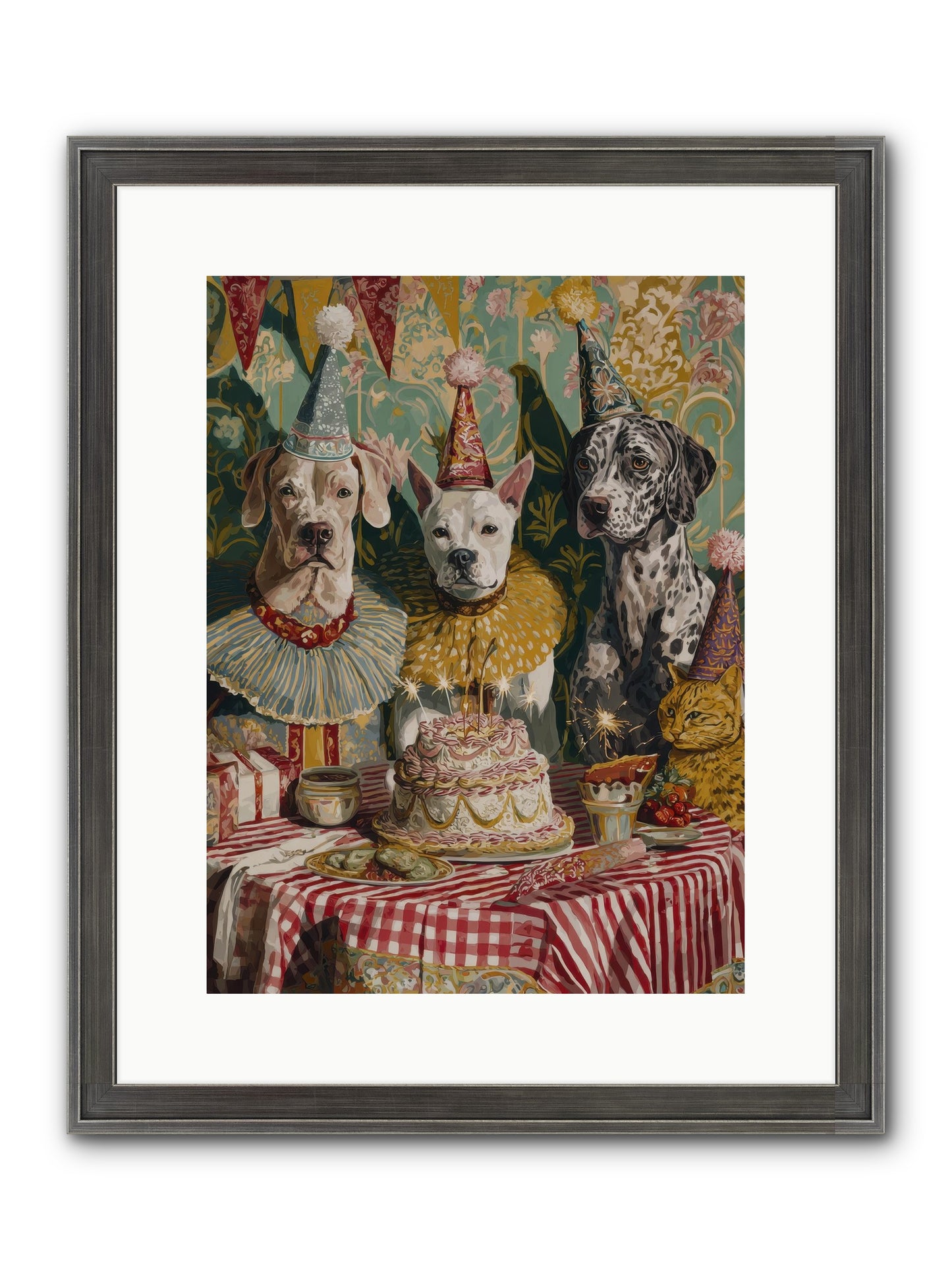 Jubilant Gathering At Teatime Framed Print - Slimwoods Black/Silver 12x16