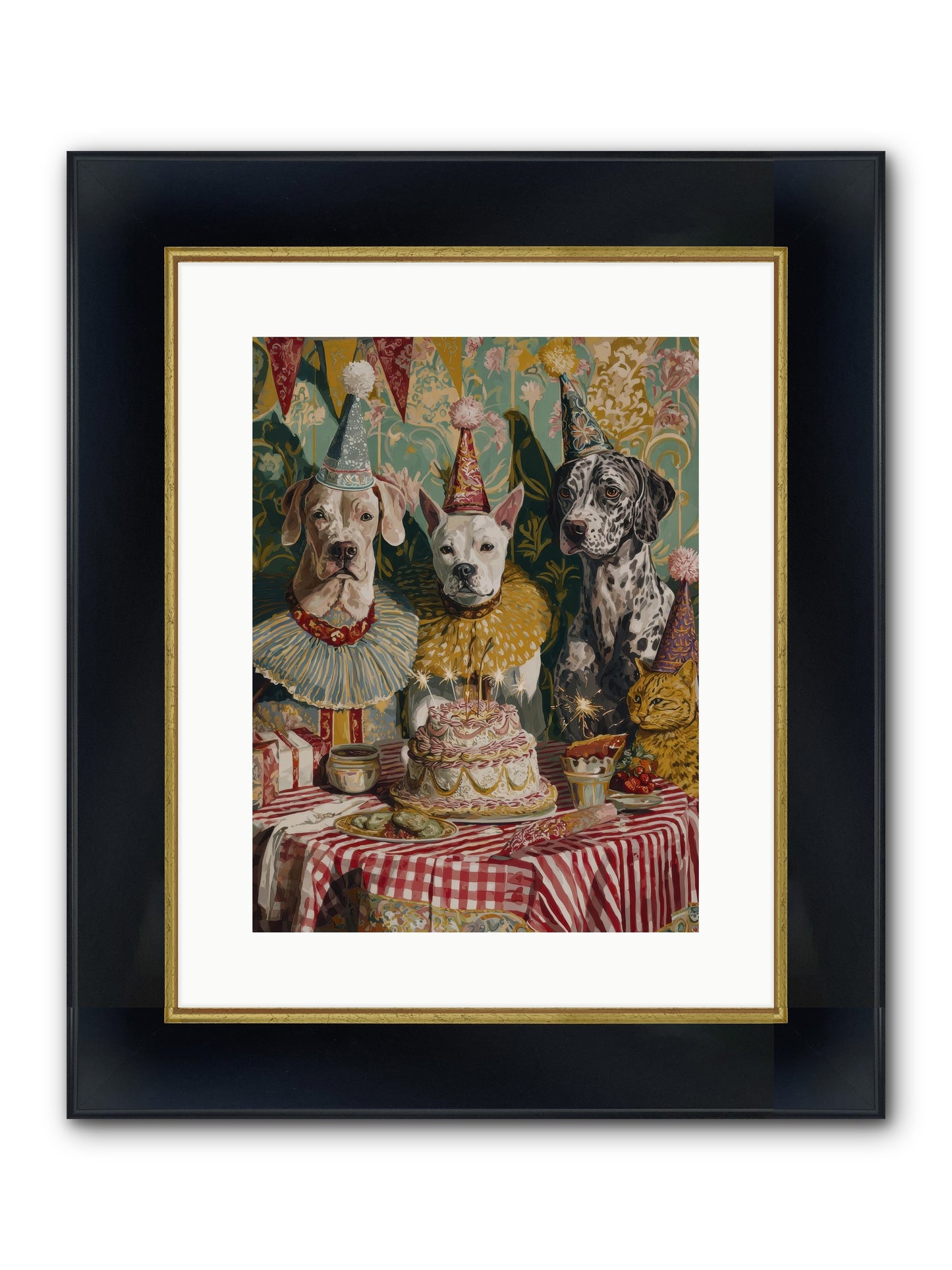 Jubilant Gathering At Teatime Framed Print - Wide Black w/Gold 12x16