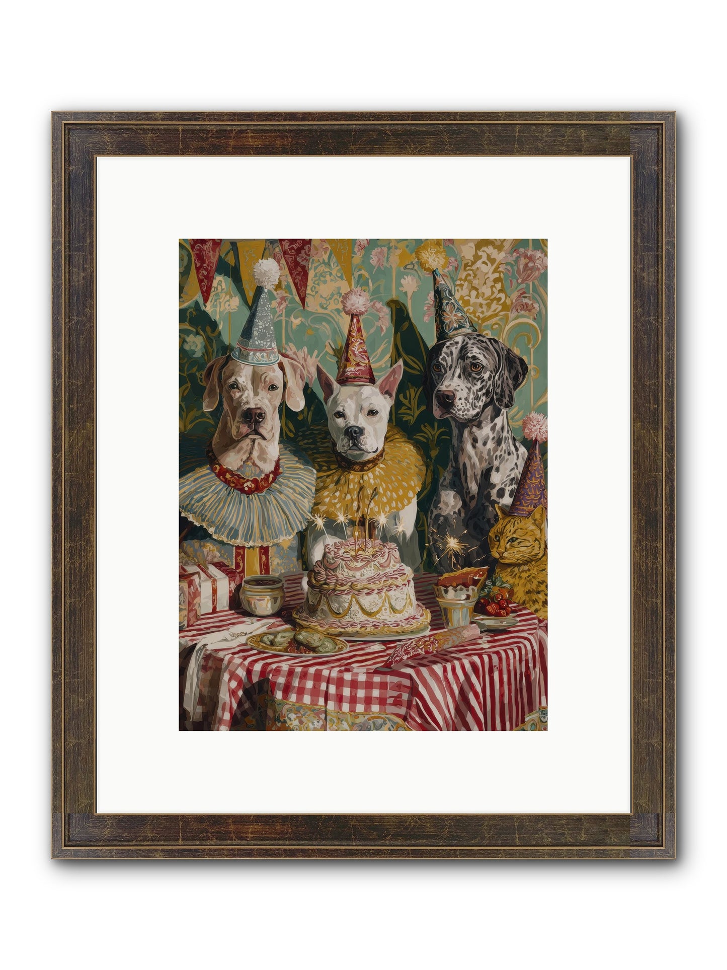 Jubilant Gathering At Teatime Framed Print - Slimwoods Black/Gold 9x12