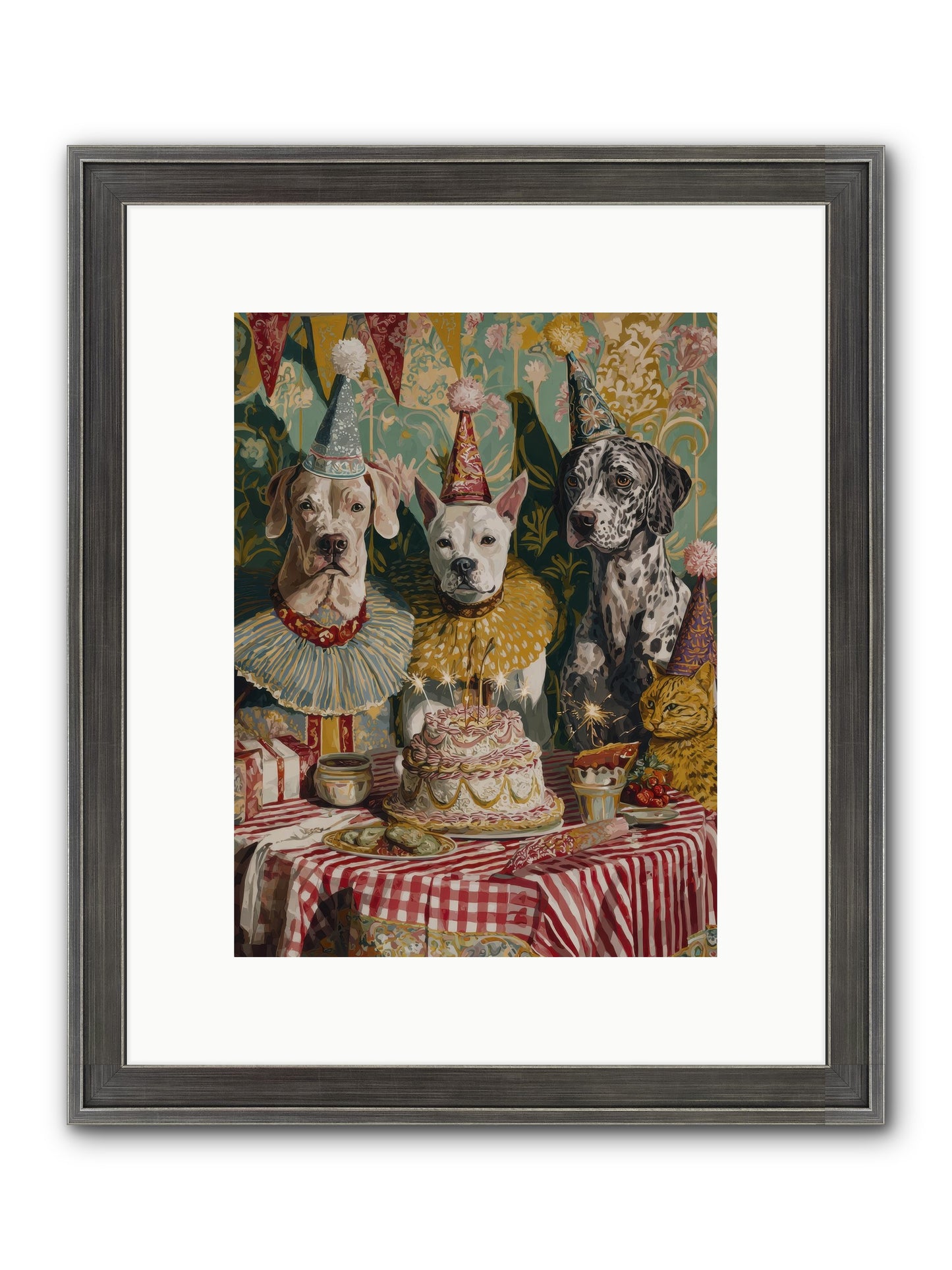 Jubilant Gathering At Teatime Framed Print - Slimwoods Black/Silver 9x12