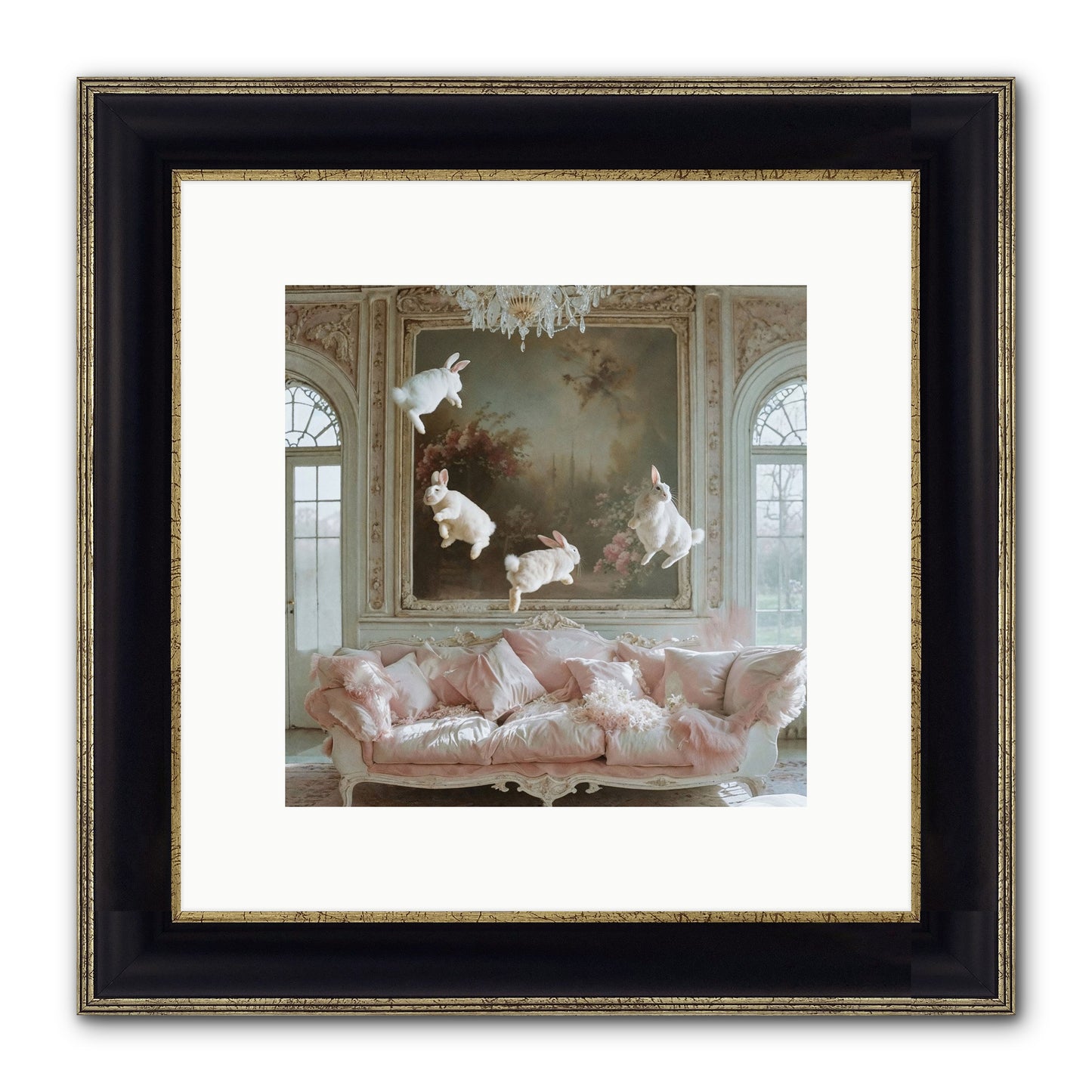 Jubilation Framed Print - Black & Gold 10x10
