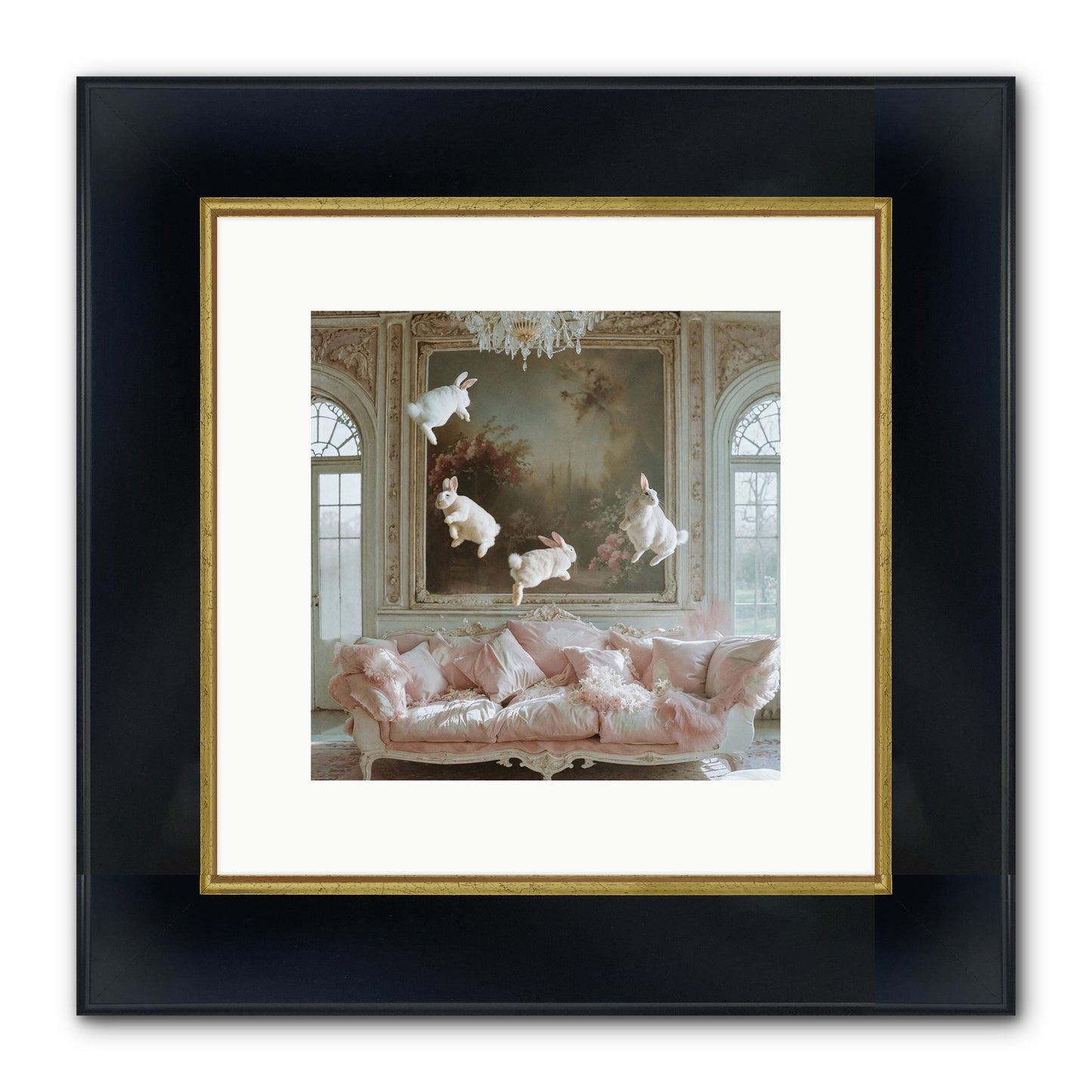 Jubilation Framed Print - Wide Black w/Gold 10x10