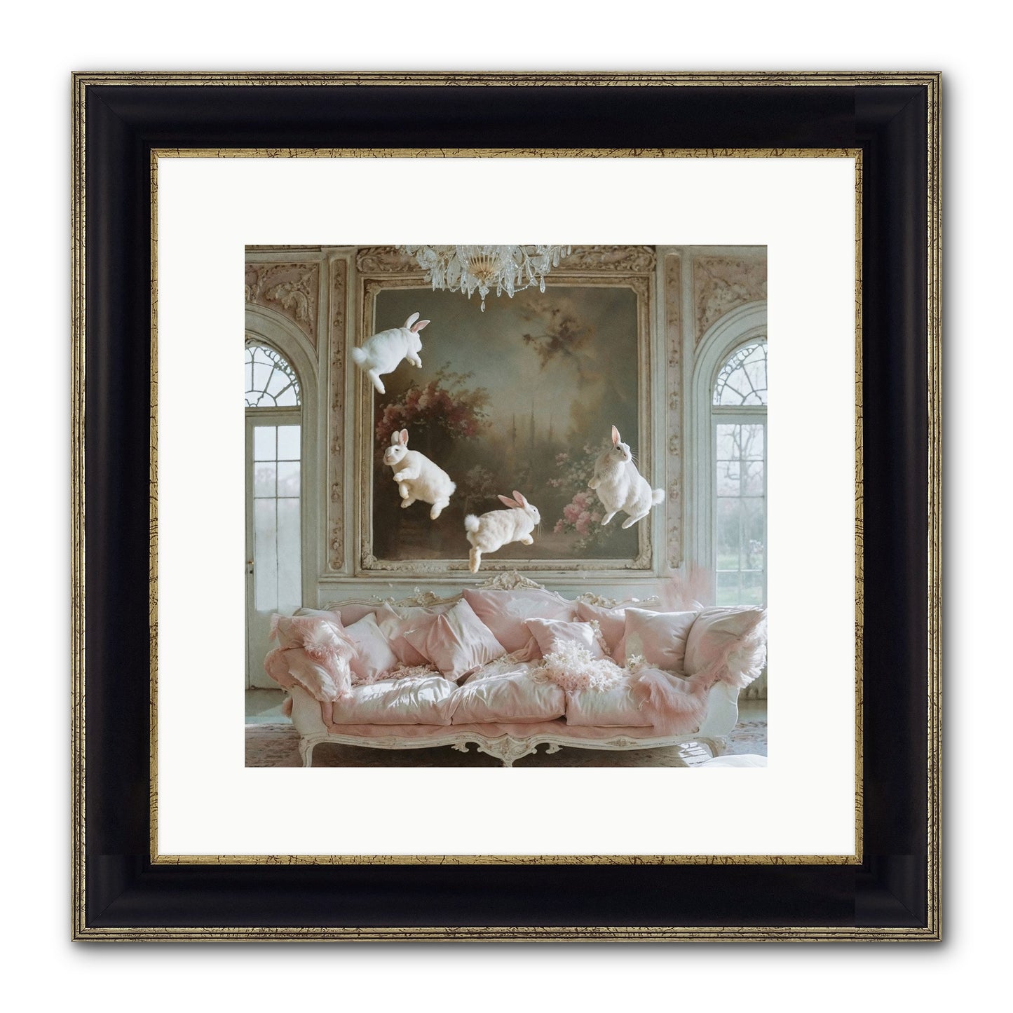 Jubilation Framed Print - Black & Gold 12x12