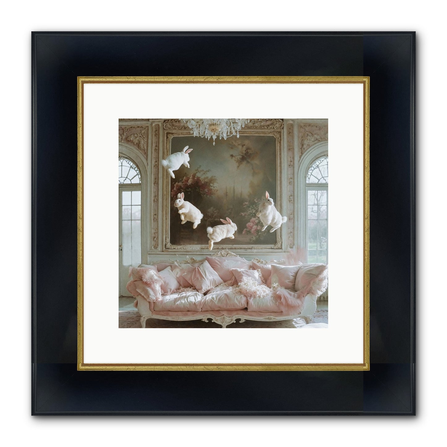 Jubilation Framed Print - Wide Black w/Gold 12x12
