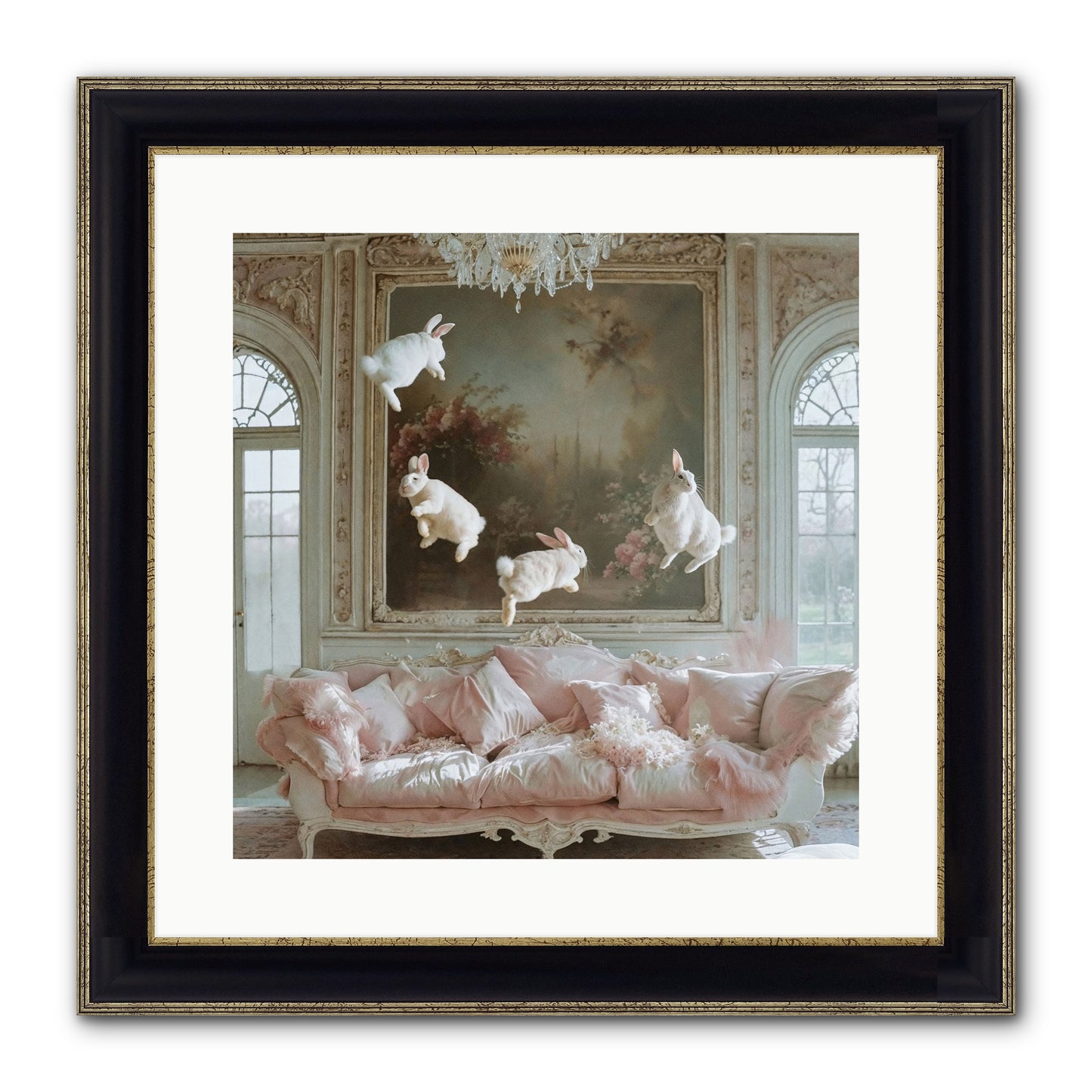 Jubilation Framed Print - Black & Gold 16x16