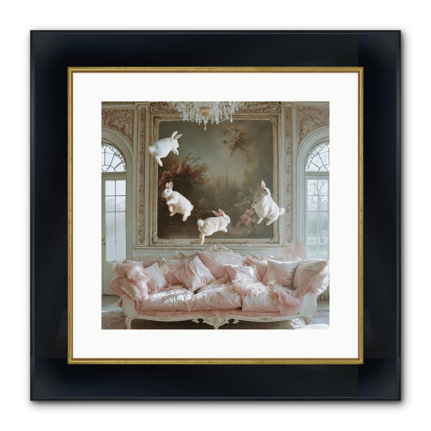 Jubilation Framed Print - Wide Black w/Gold 16x16