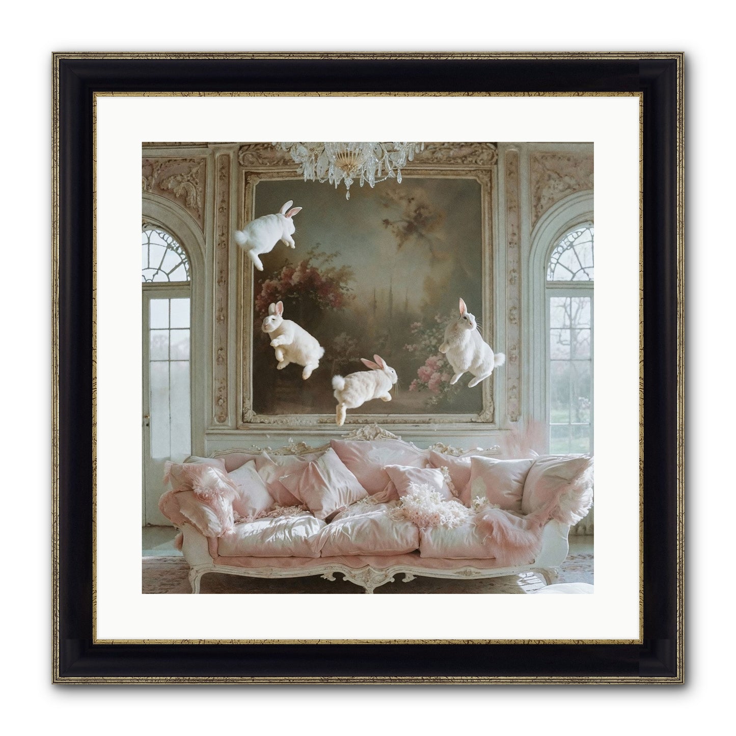 Jubilation Framed Print - Black & Gold 20x20