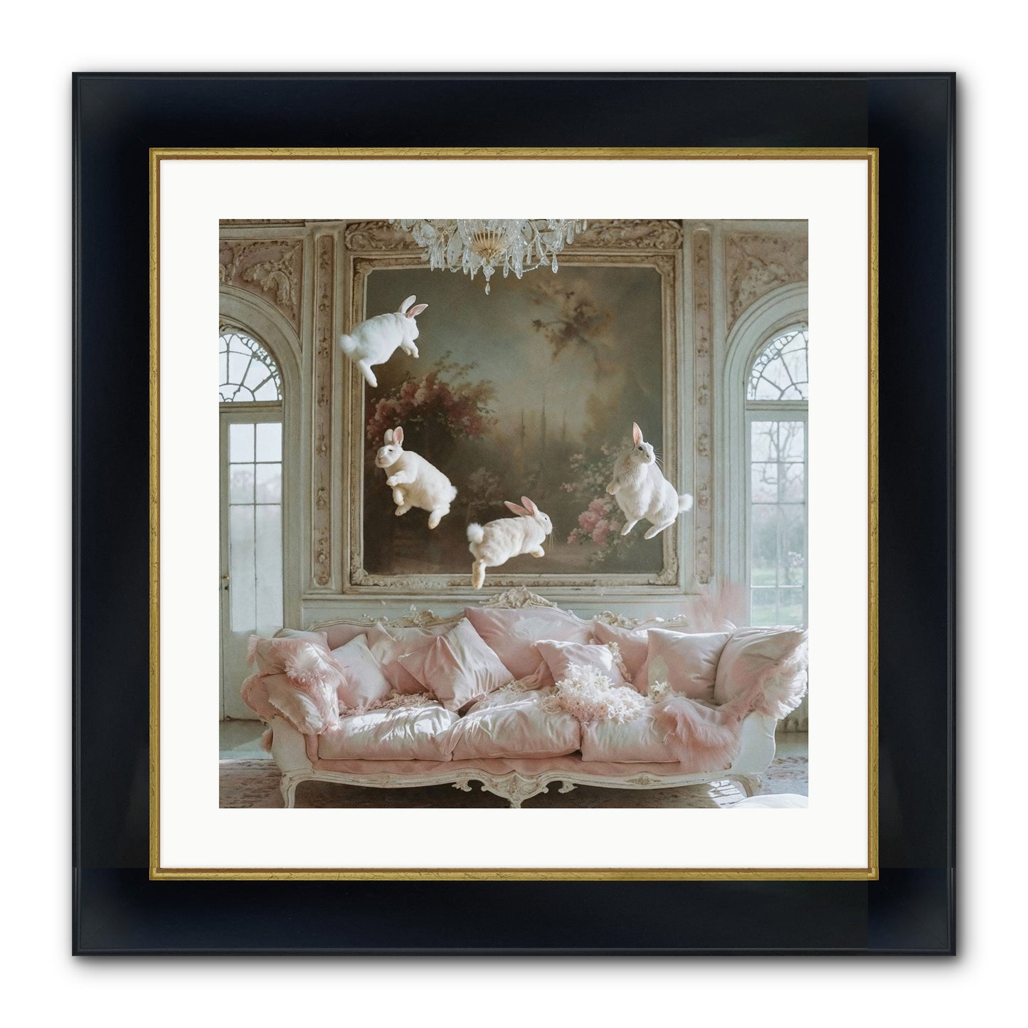 Jubilation Framed Print - Wide Black w/Gold 20x20