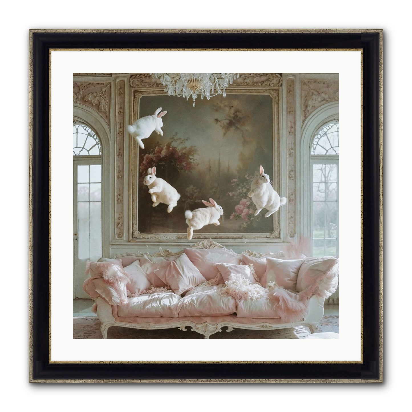 Jubilation Framed Print - Black & Gold 24x24